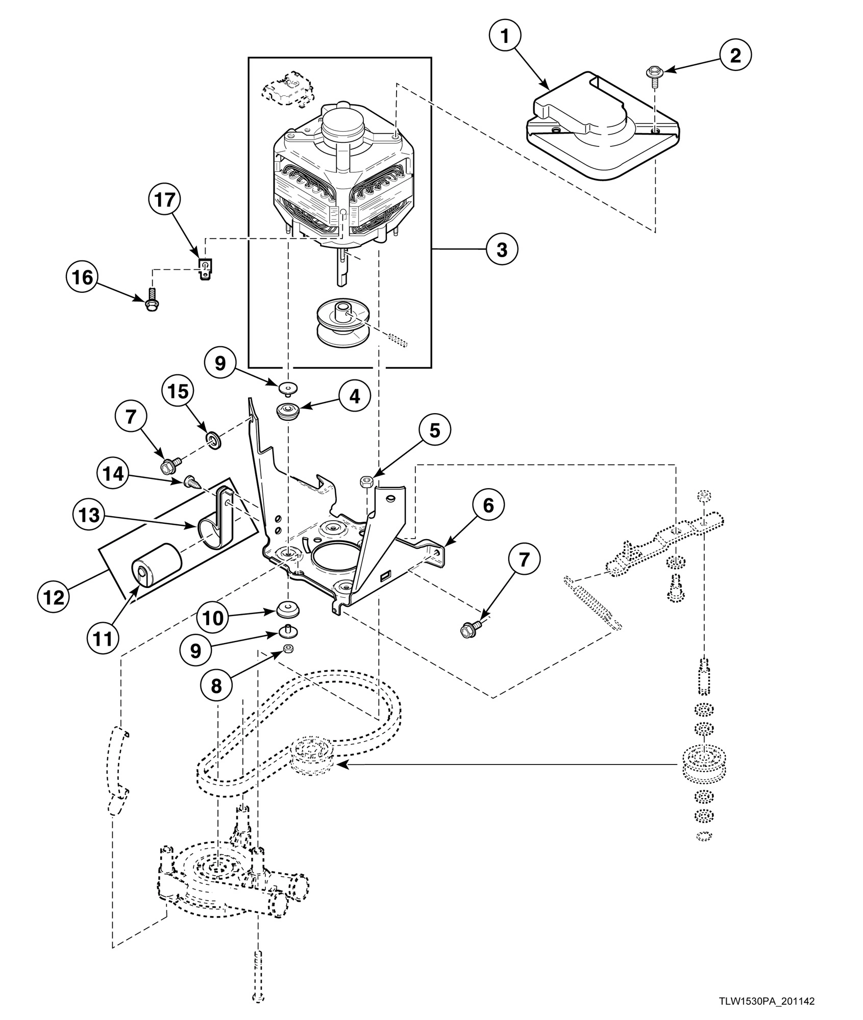Motor and Mounting Bracket (Drawing 2 of 3)
