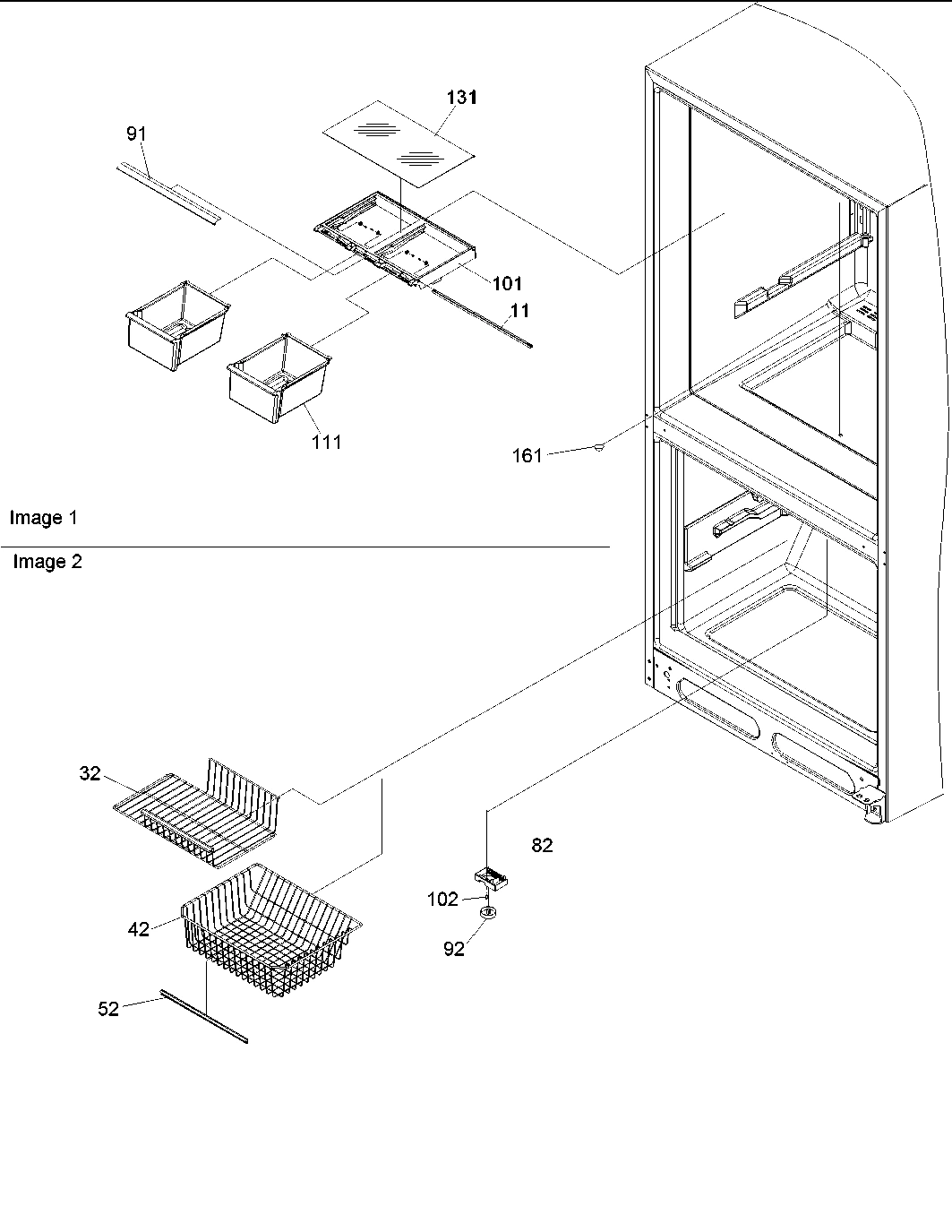 03 - Crisper Assy & Freezer Feature Assy