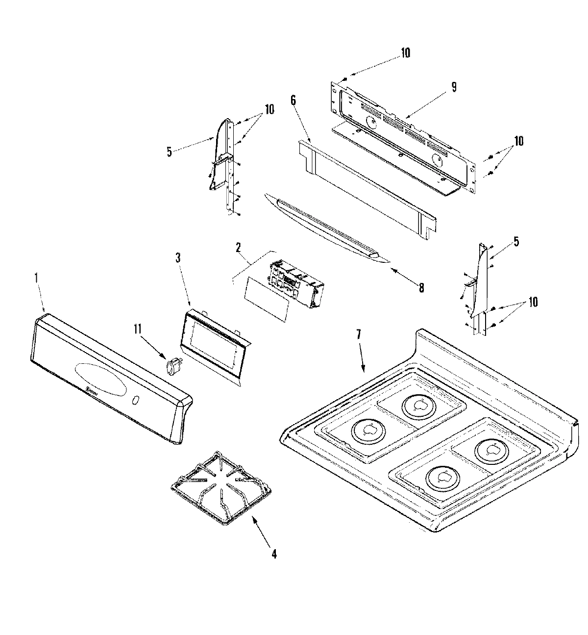 03 - CONTROL PANEL/TOP ASSEMBLY