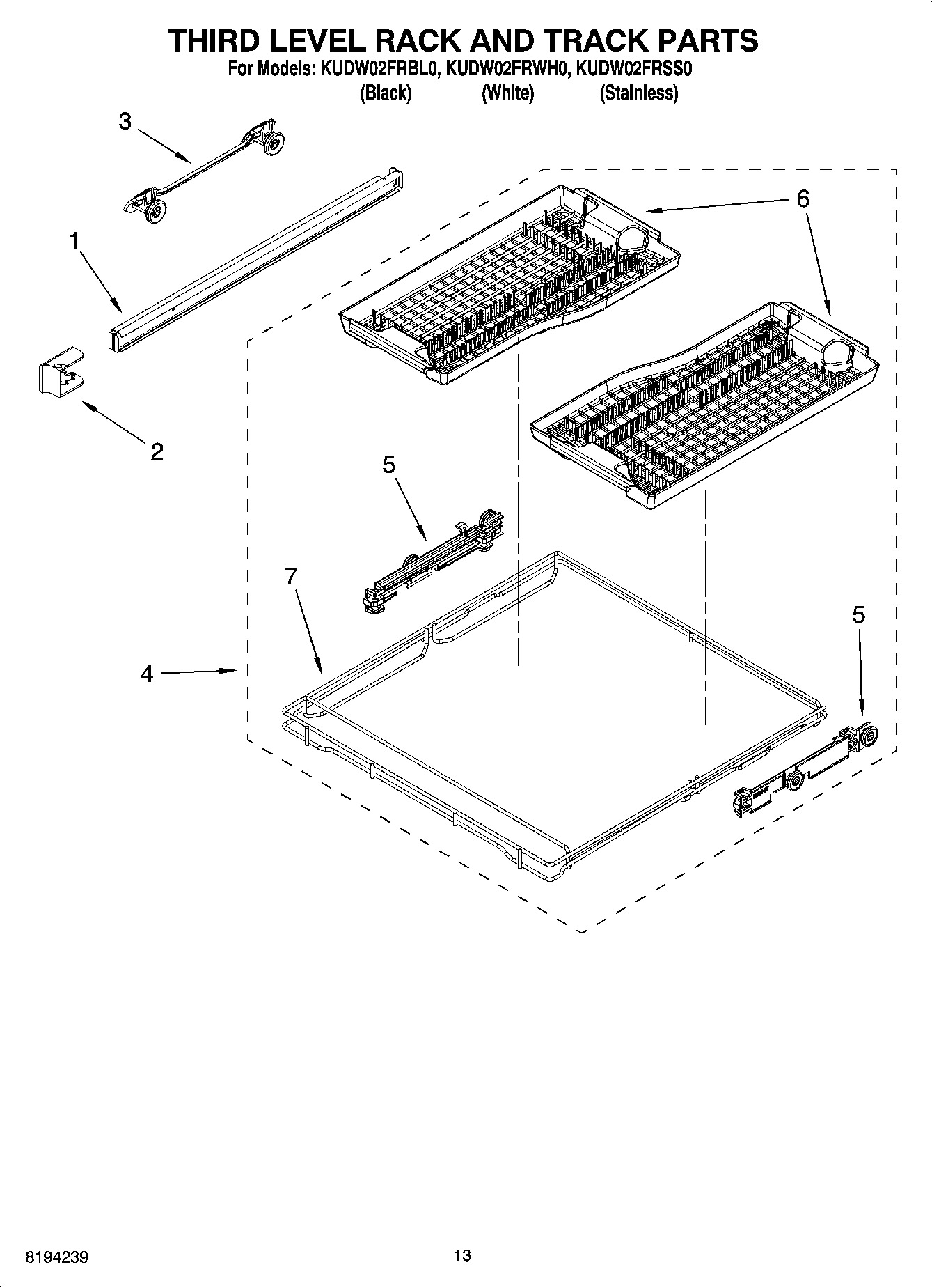10 - THIRD LEVEL RACK AND TRACK PARTS