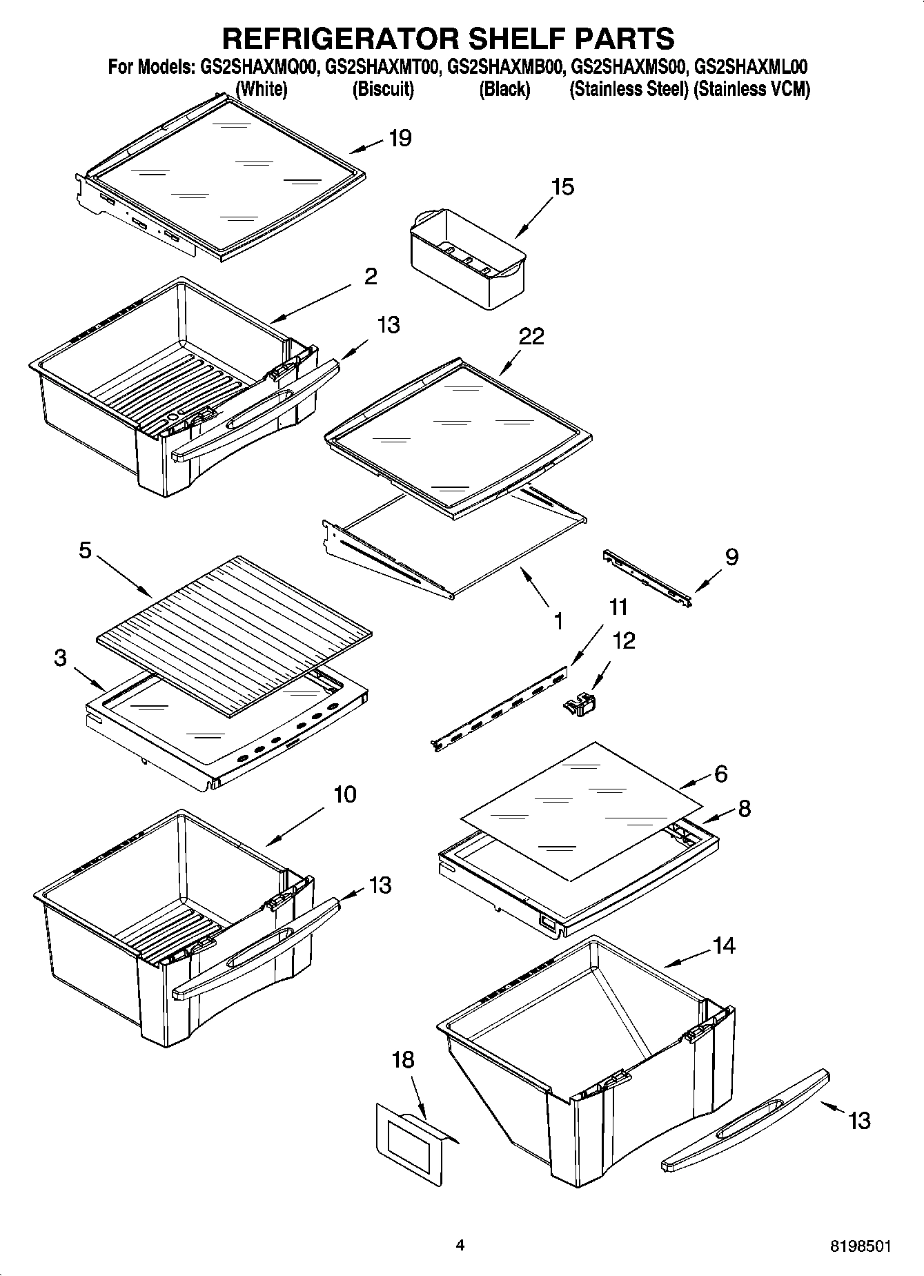 03 - REFRIGERATOR SHELF PARTS