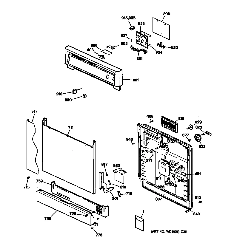 ESCUTCHEON & DOOR ASSEMBLY