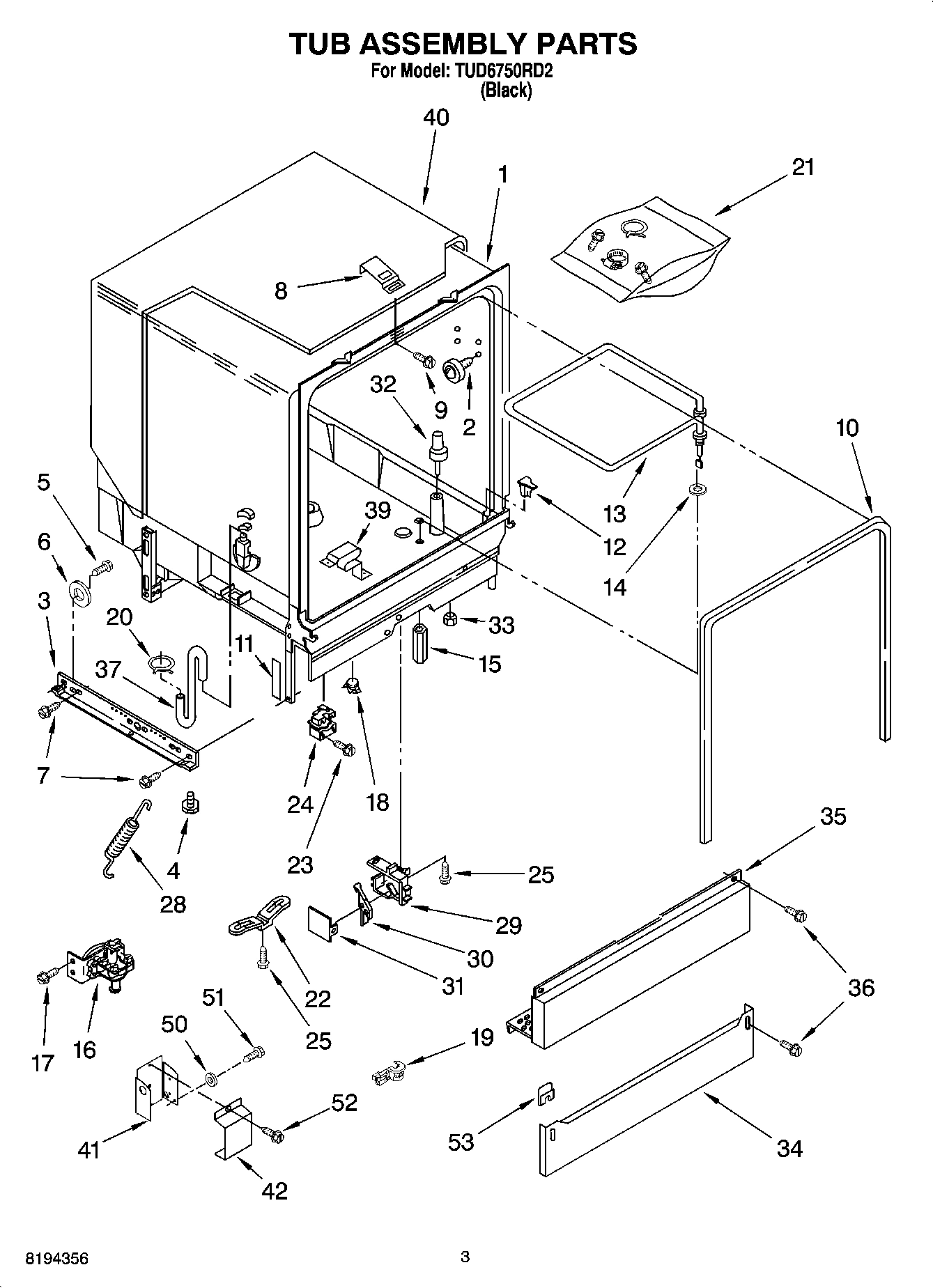 03 - TUB ASSEMBLY PARTS