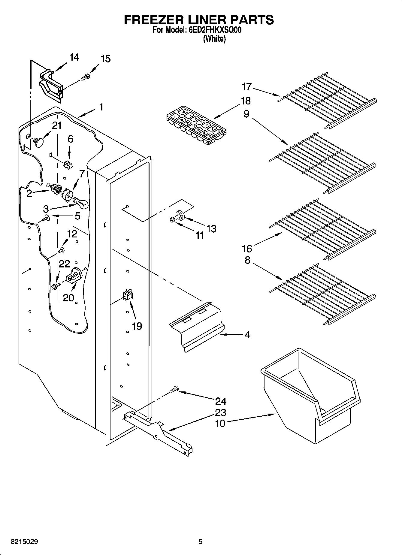 04 - FREEZER LINER PARTS