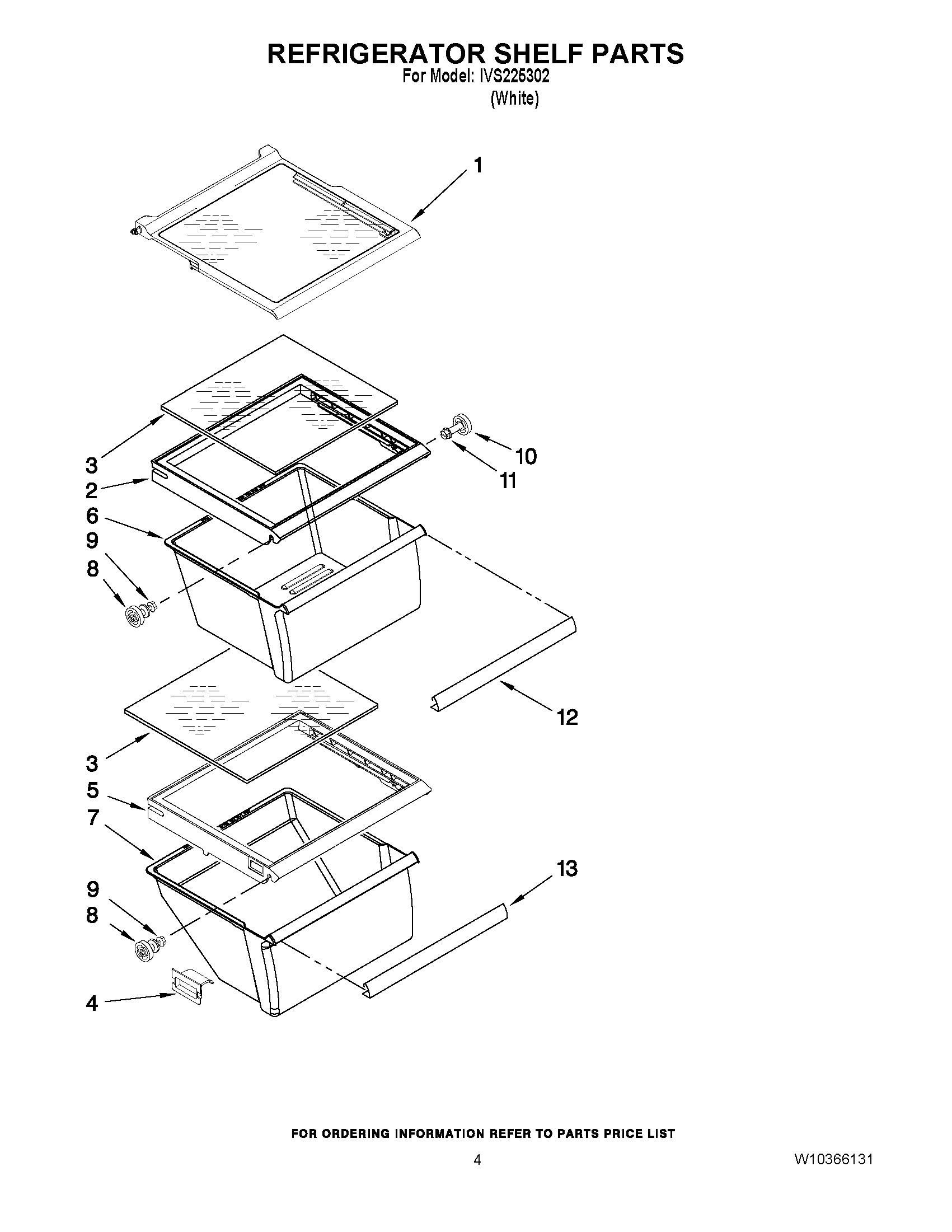 03 - REFRIGERATOR SHELF PARTS