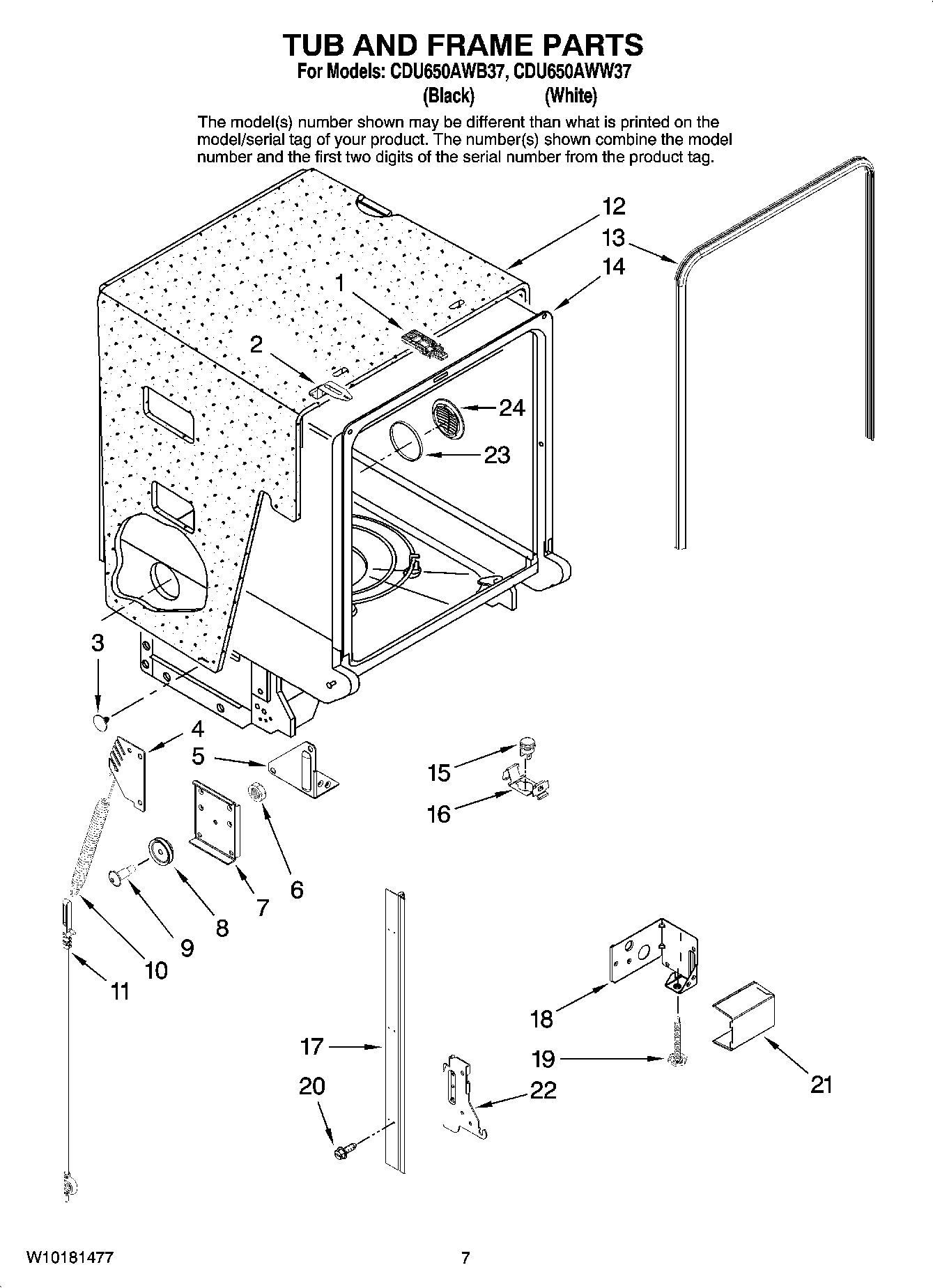 07 - TUB AND FRAME PARTS
