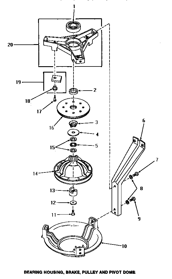 02 - BRG HSG/BRAKE/PULLEY & PIVOT DOME