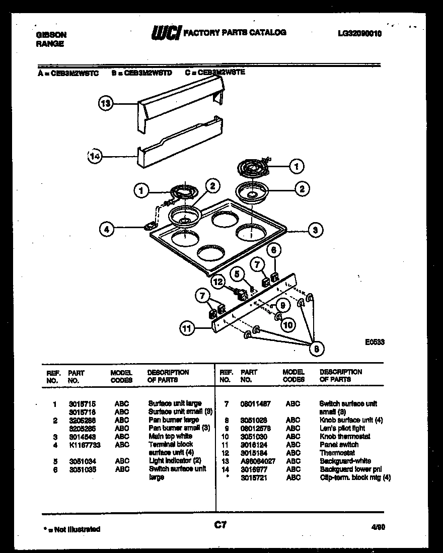 03 - BACKGUARD AND COOKTOP PARTS