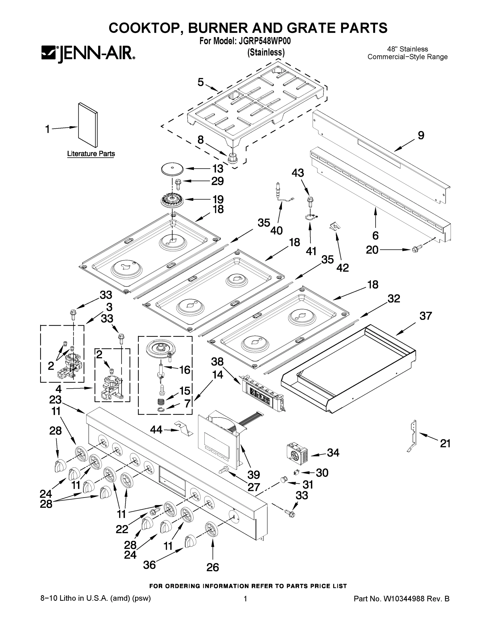 01 - COOKTOP, BURNER AND GRATE PARTS