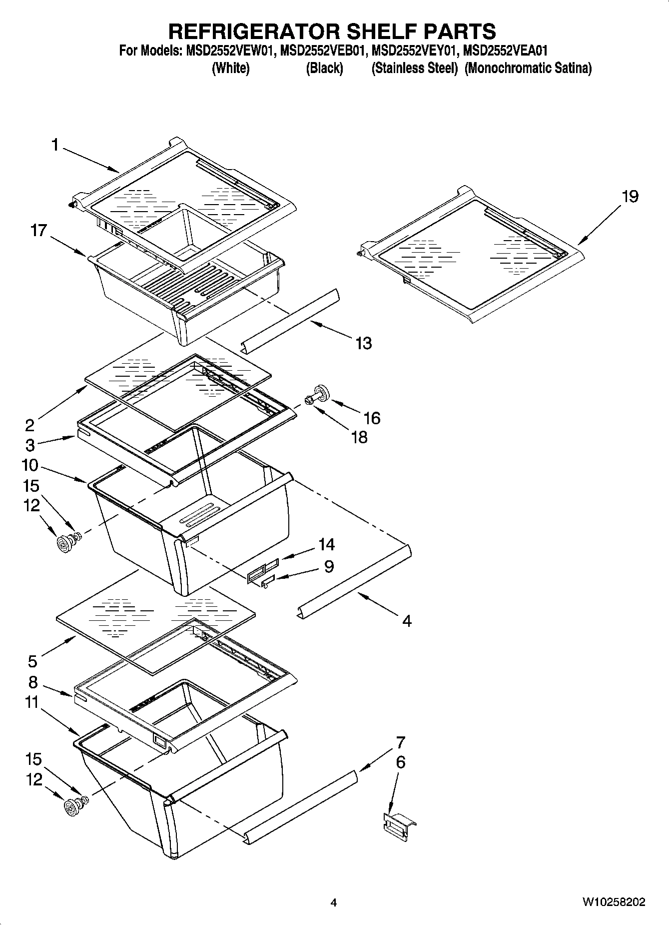 03 - REFRIGERATOR SHELF PARTS