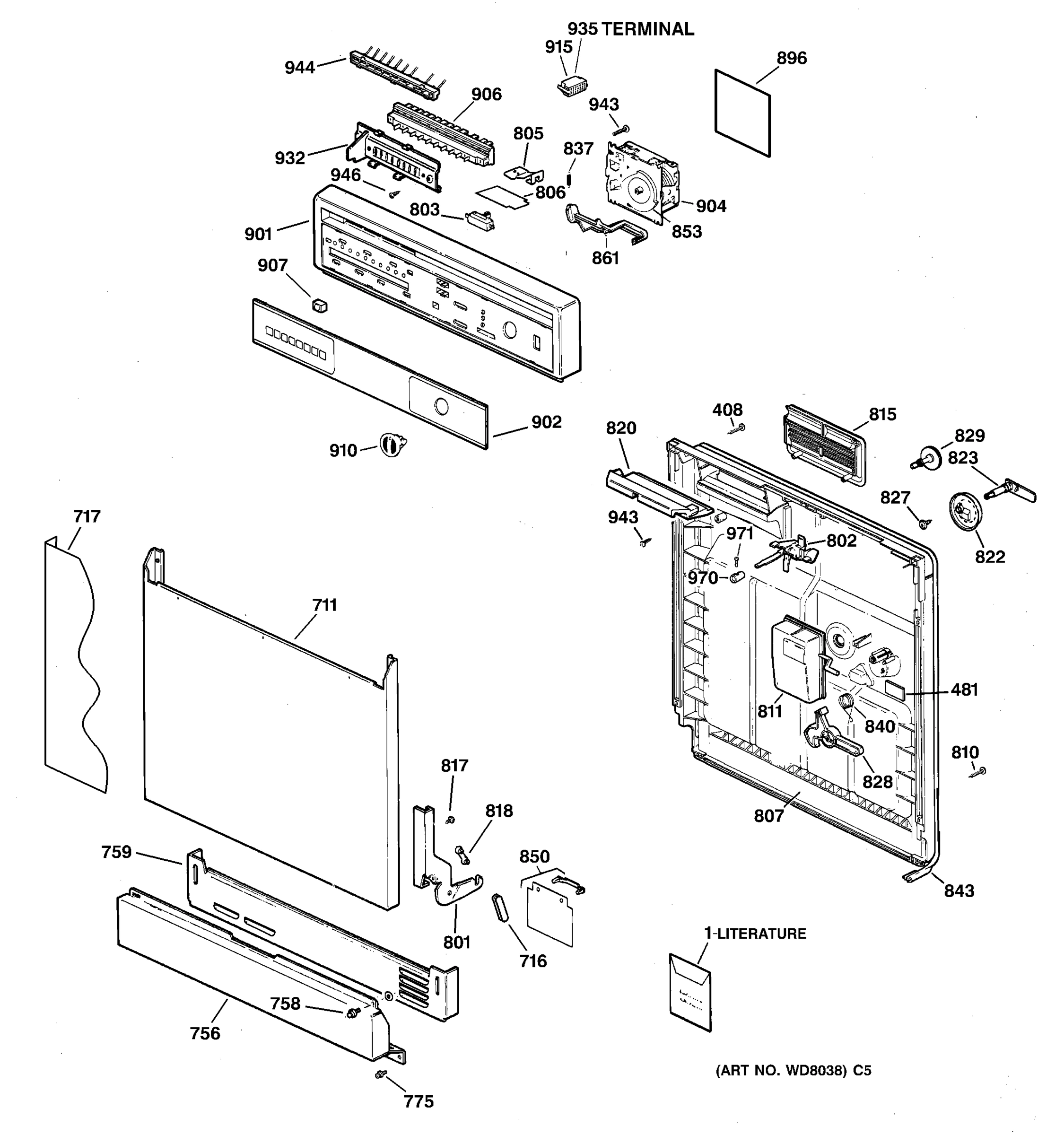 ESCUTCHEON & DOOR ASSEMBLY