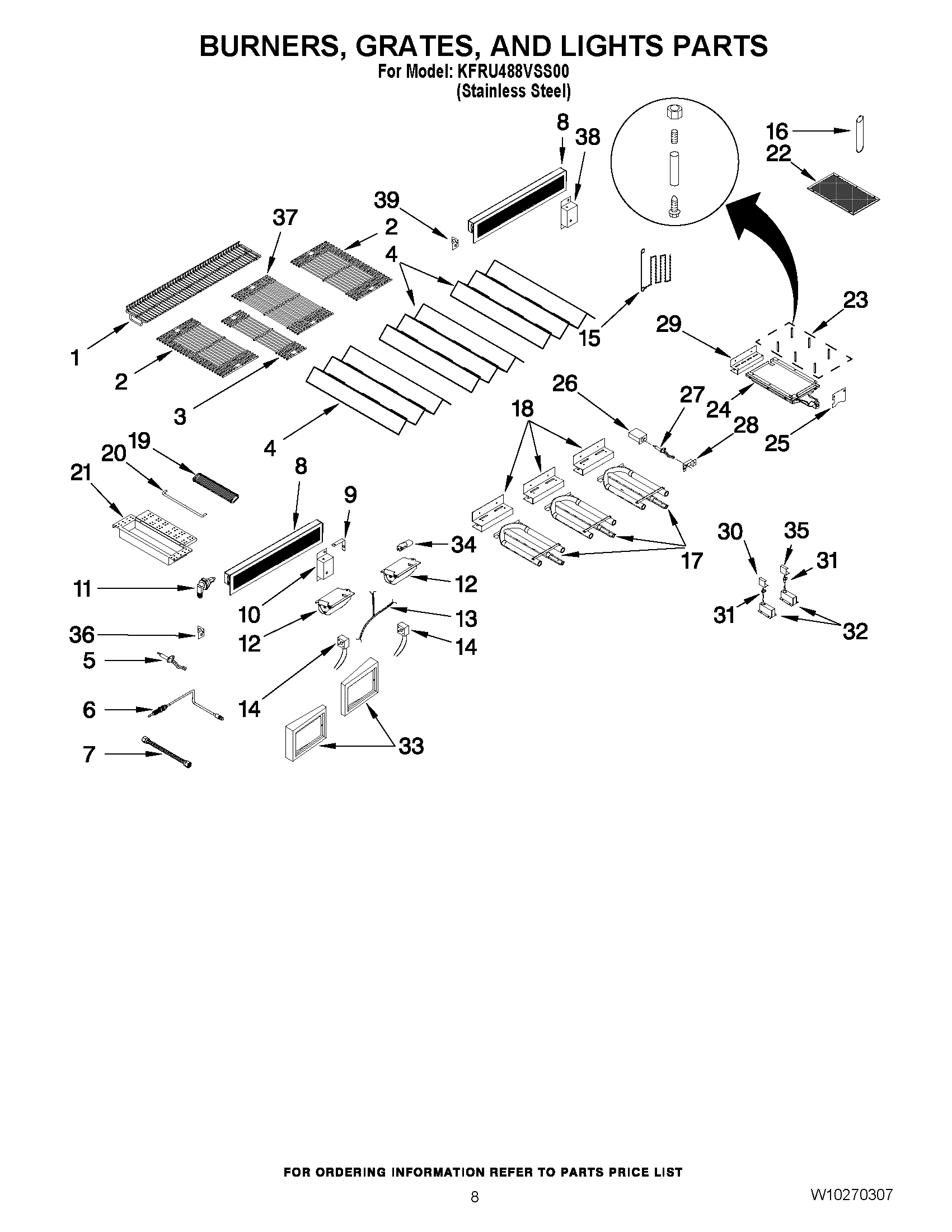 05 - BURNERS, GRATES, AND LIGHTS PARTS