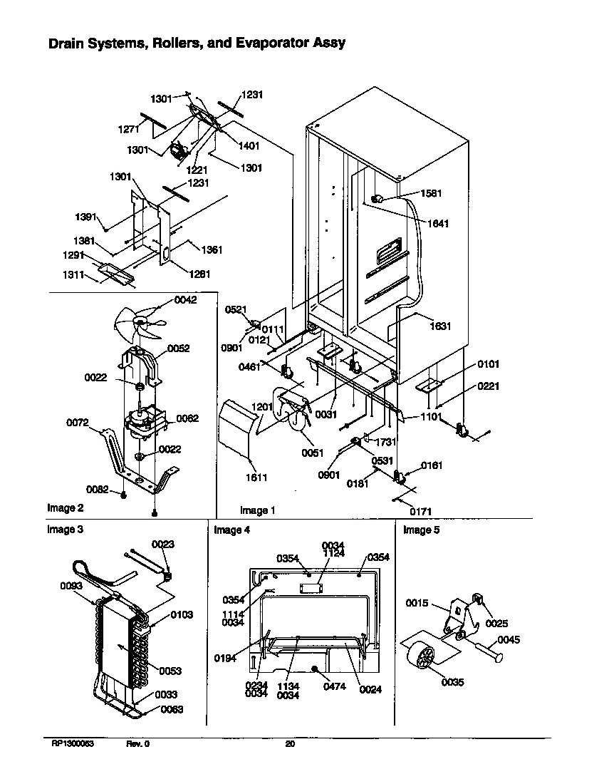 04 - DRAIN SYSTEMS, ROLLERS AND EVAP ASSY