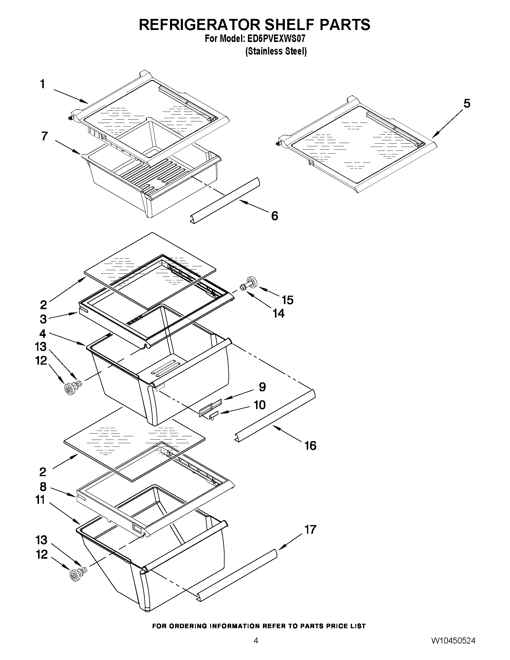 03 - REFRIGERATOR SHELF PARTS