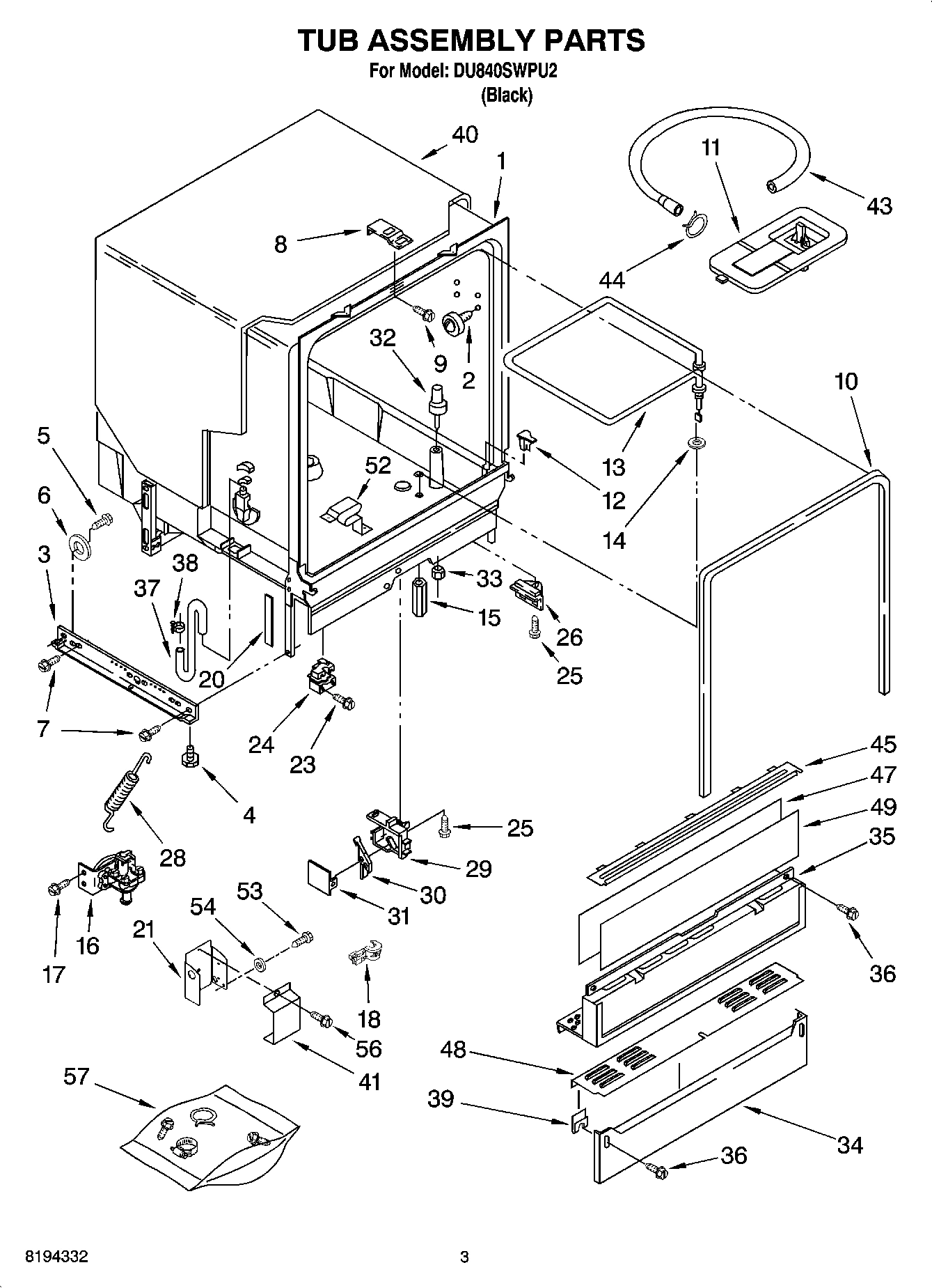 03 - TUB ASSEMBLY PARTS