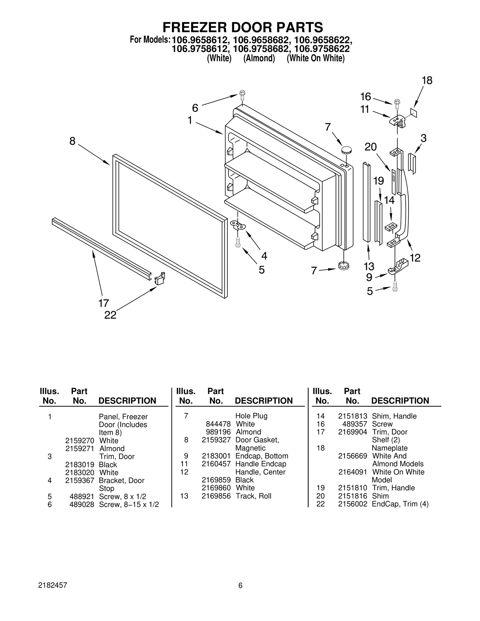 FREEZER DOOR PARTS