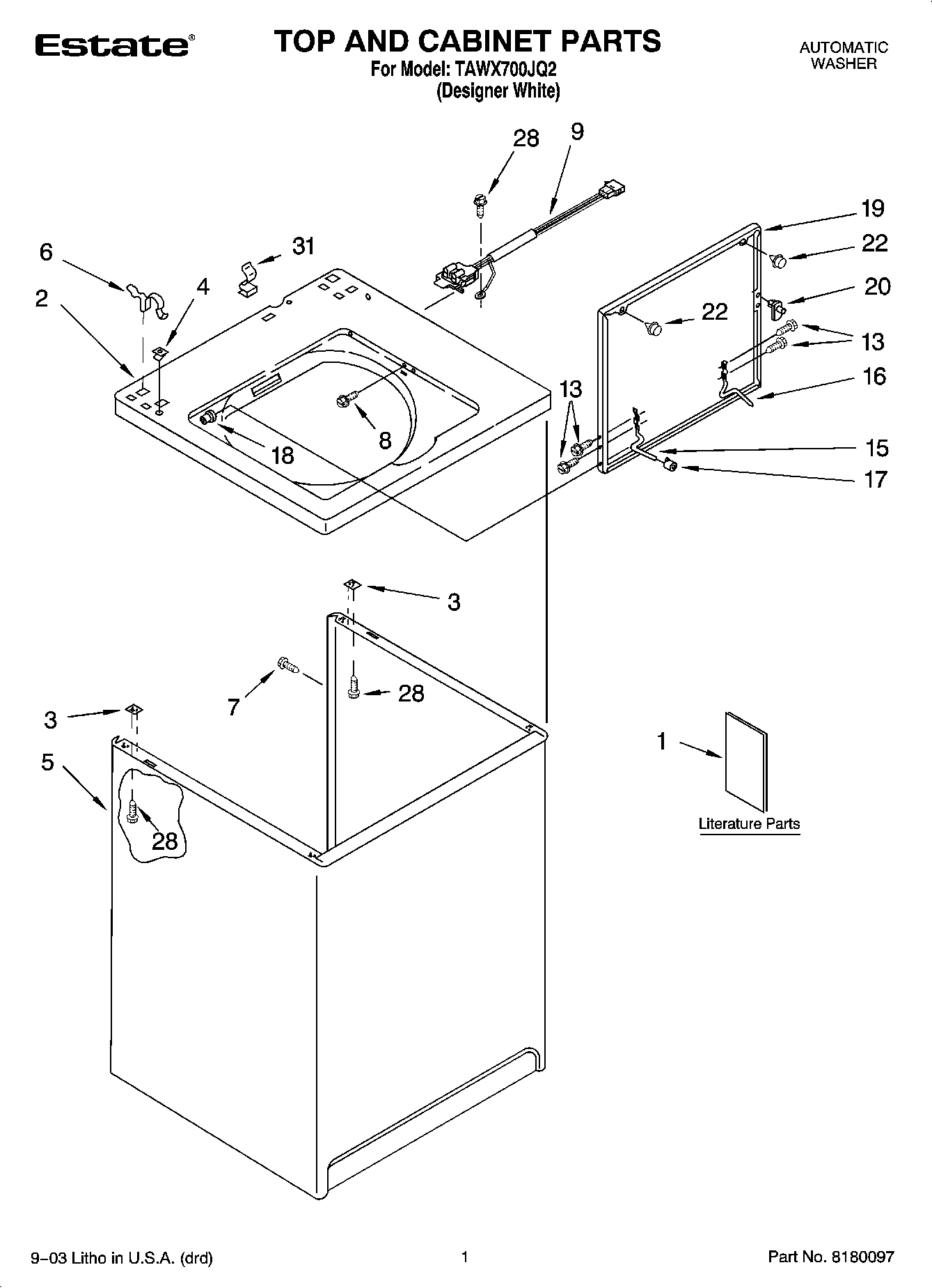 01 - TOP AND CABINET PARTS