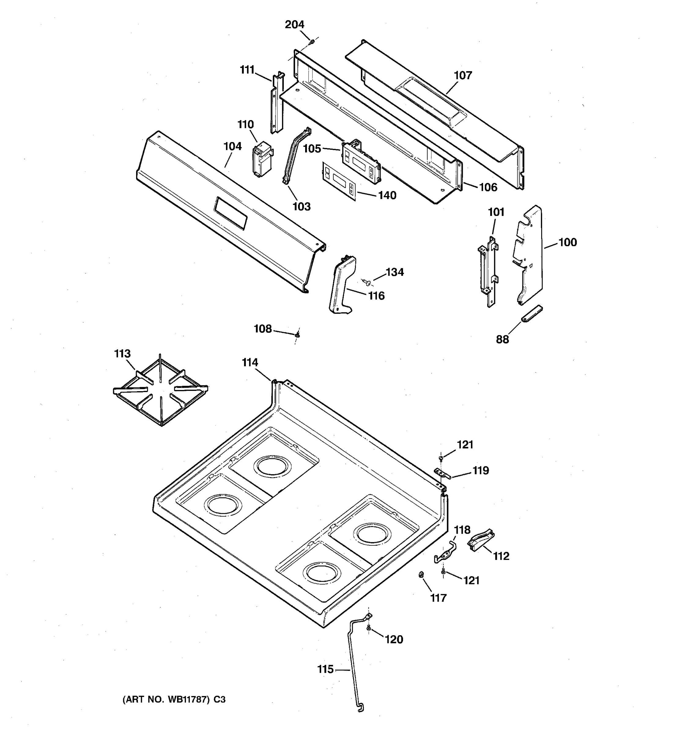 CONTROL PANEL & COOKTOP
