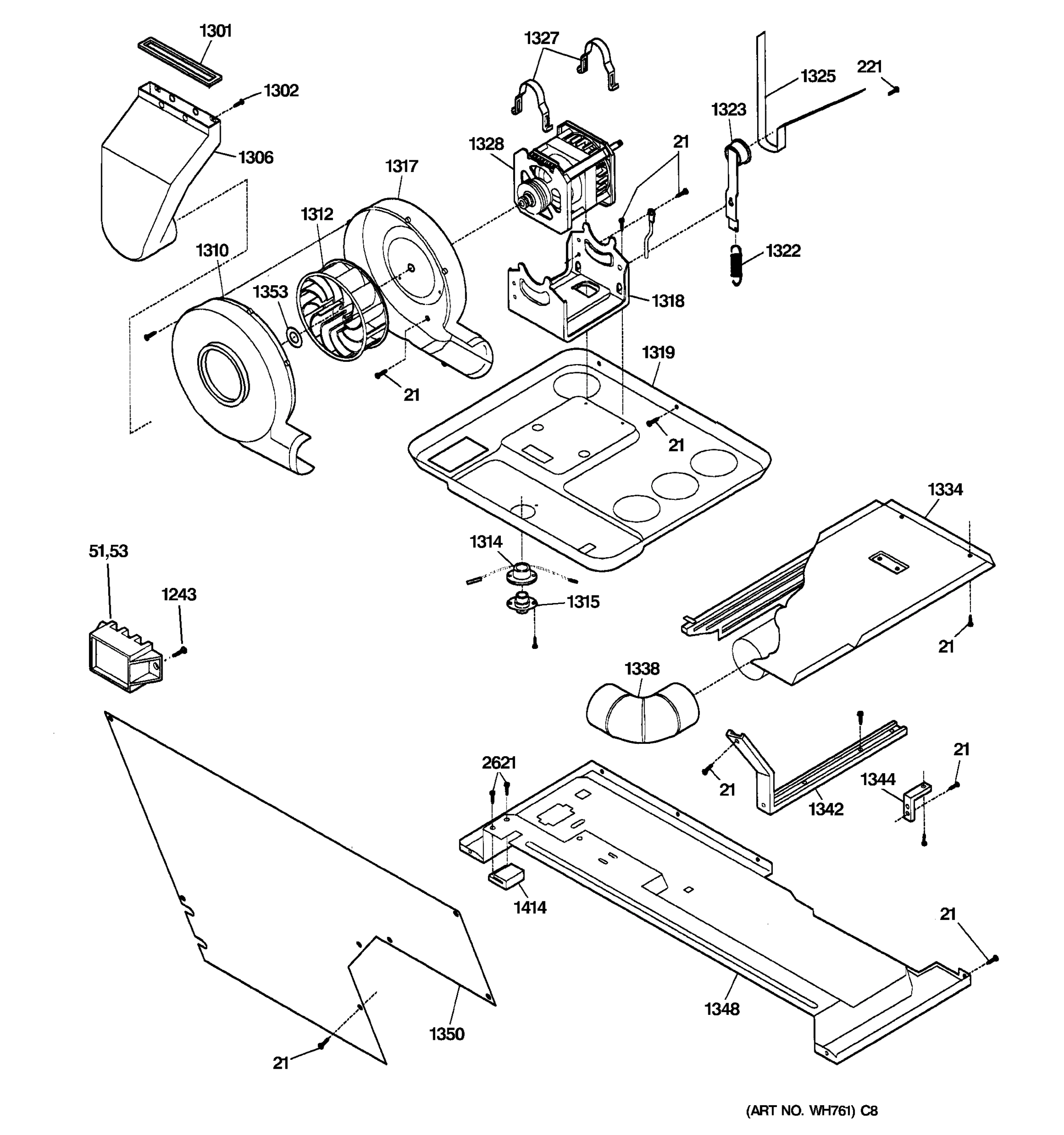 DRYER MOTOR, BLOWER & BELT