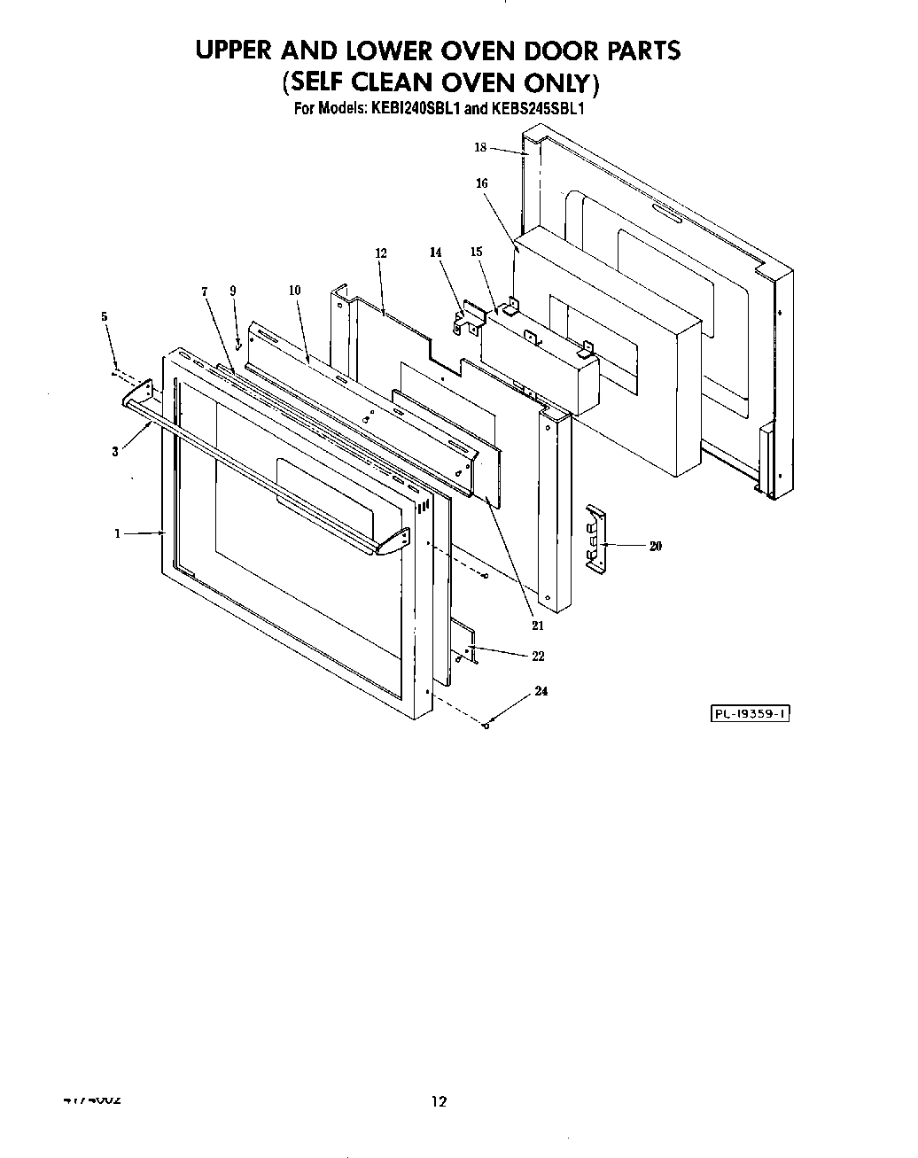 08 - UPPER AND LOWER OVEN DOOR , LIT/OPTIONAL