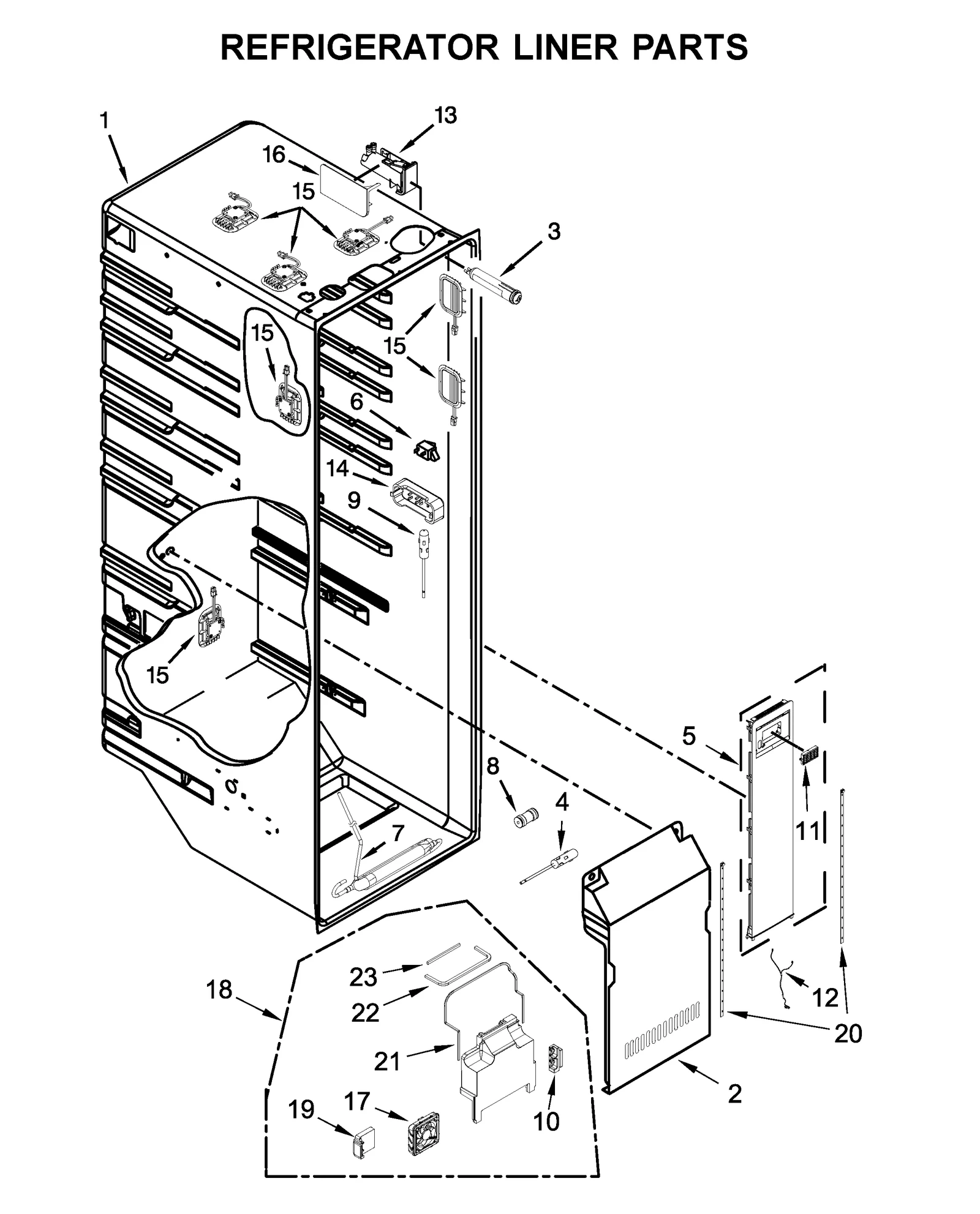 REFRIGERATOR LINER PARTS