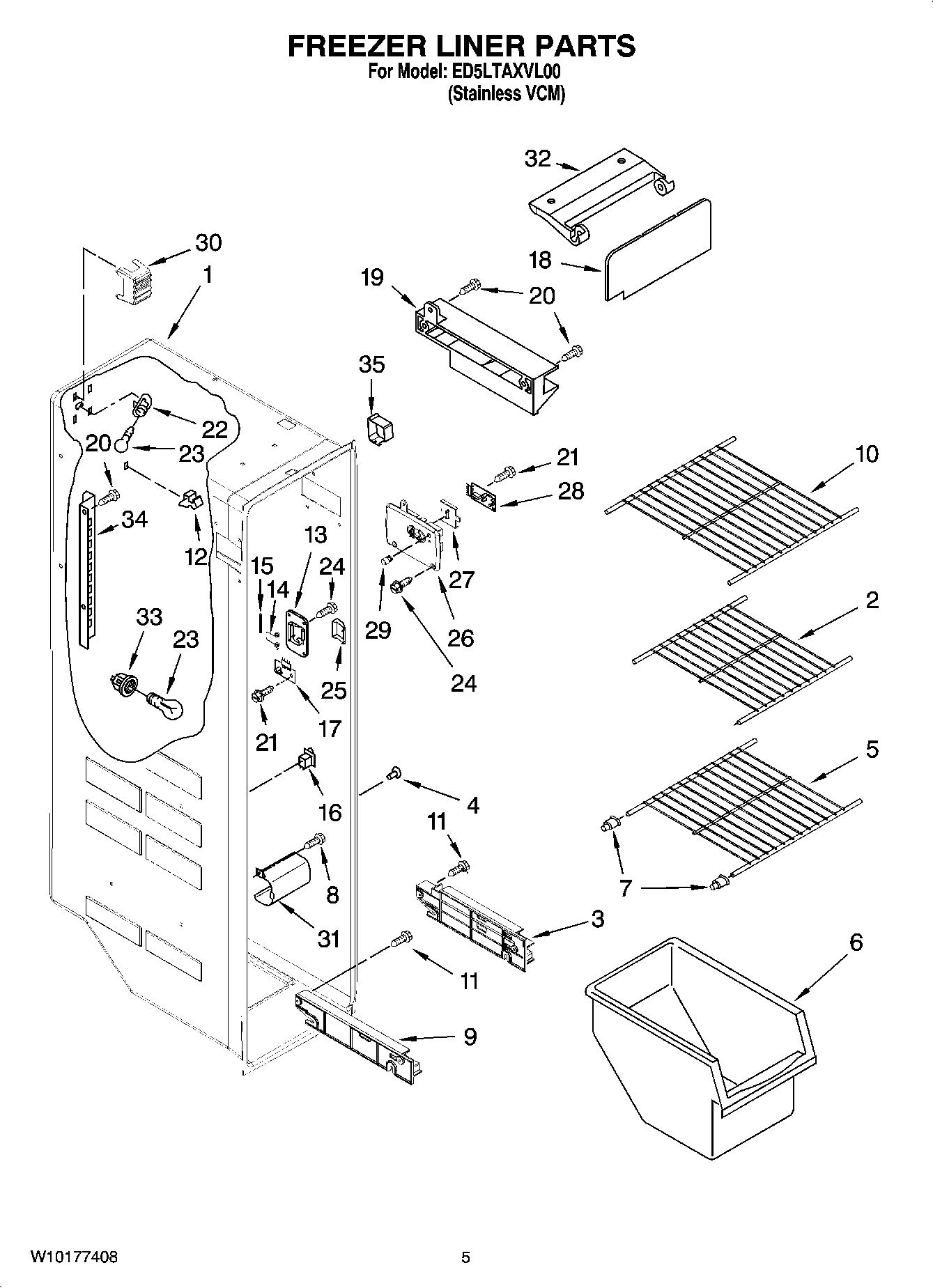 04 - FREEZER LINER PARTS