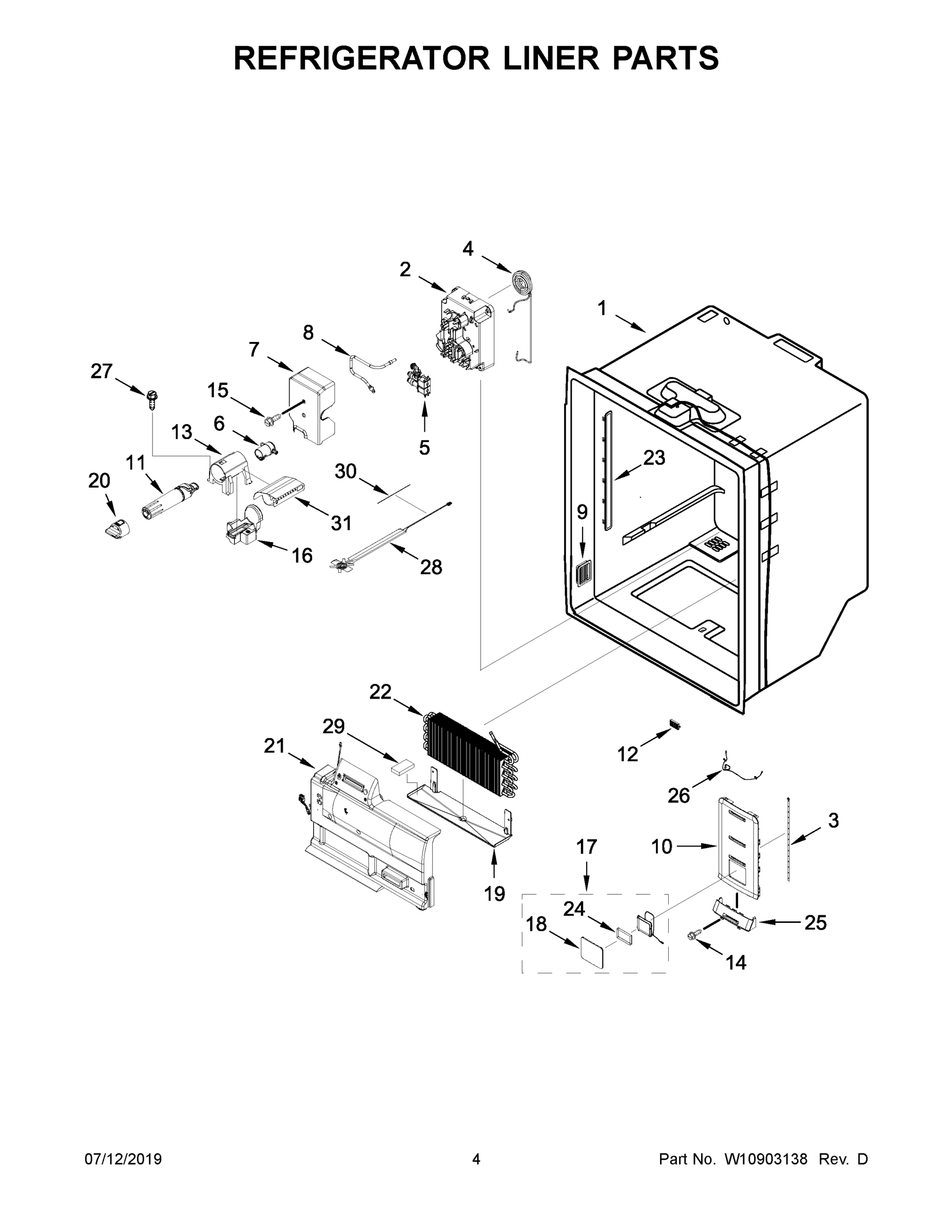 03 - REFRIGERATOR LINER PARTS