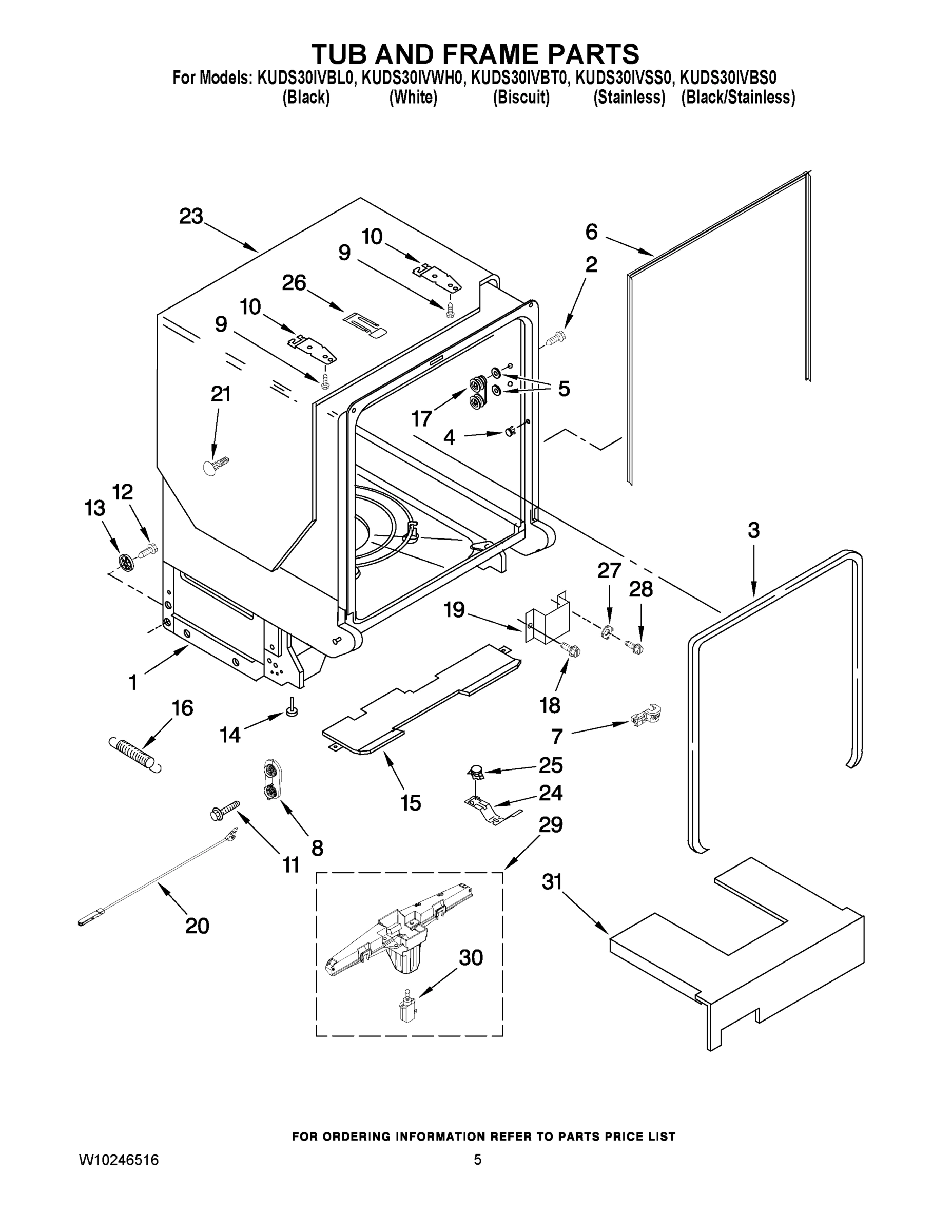 05 - TUB AND FRAME PARTS