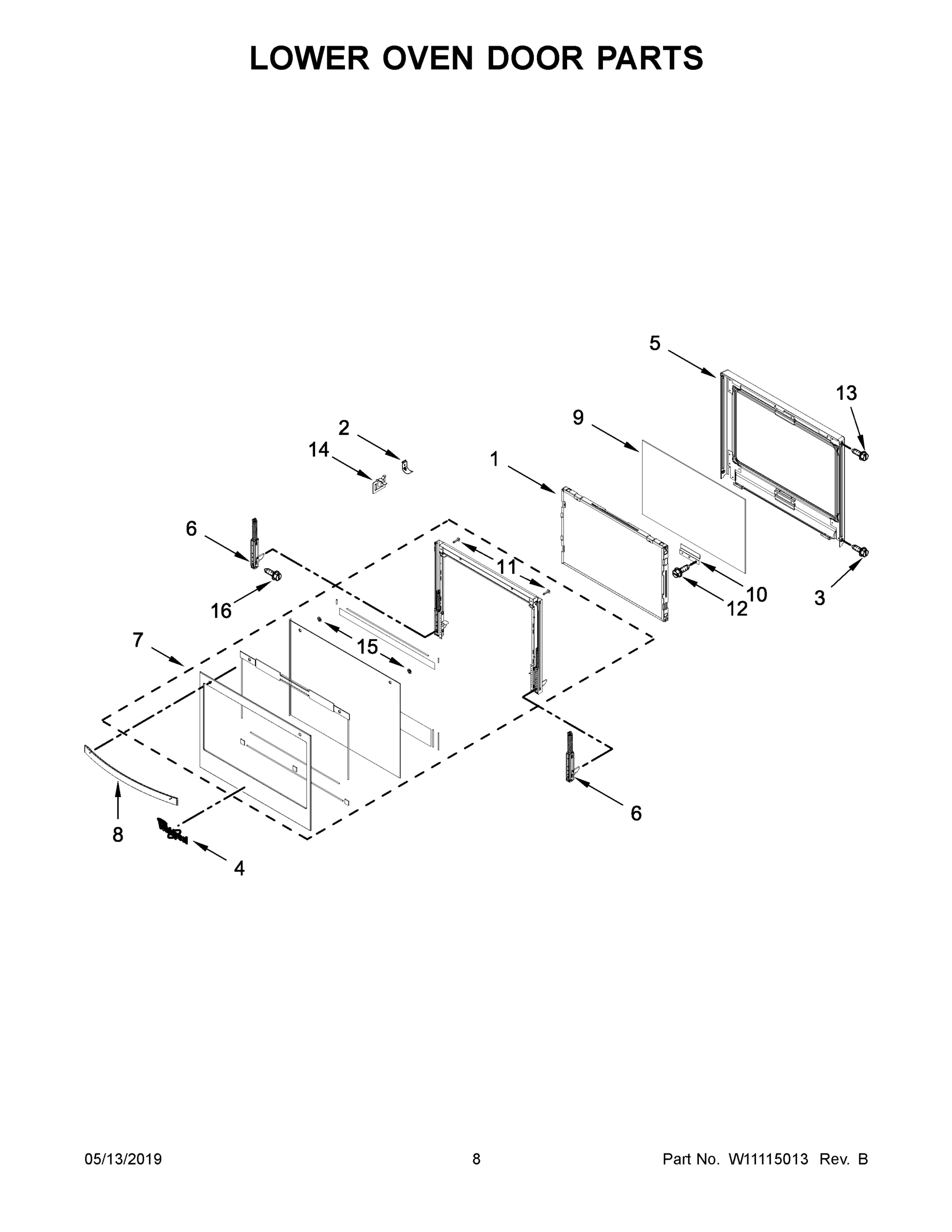 05 - LOWER OVEN DOOR PARTS