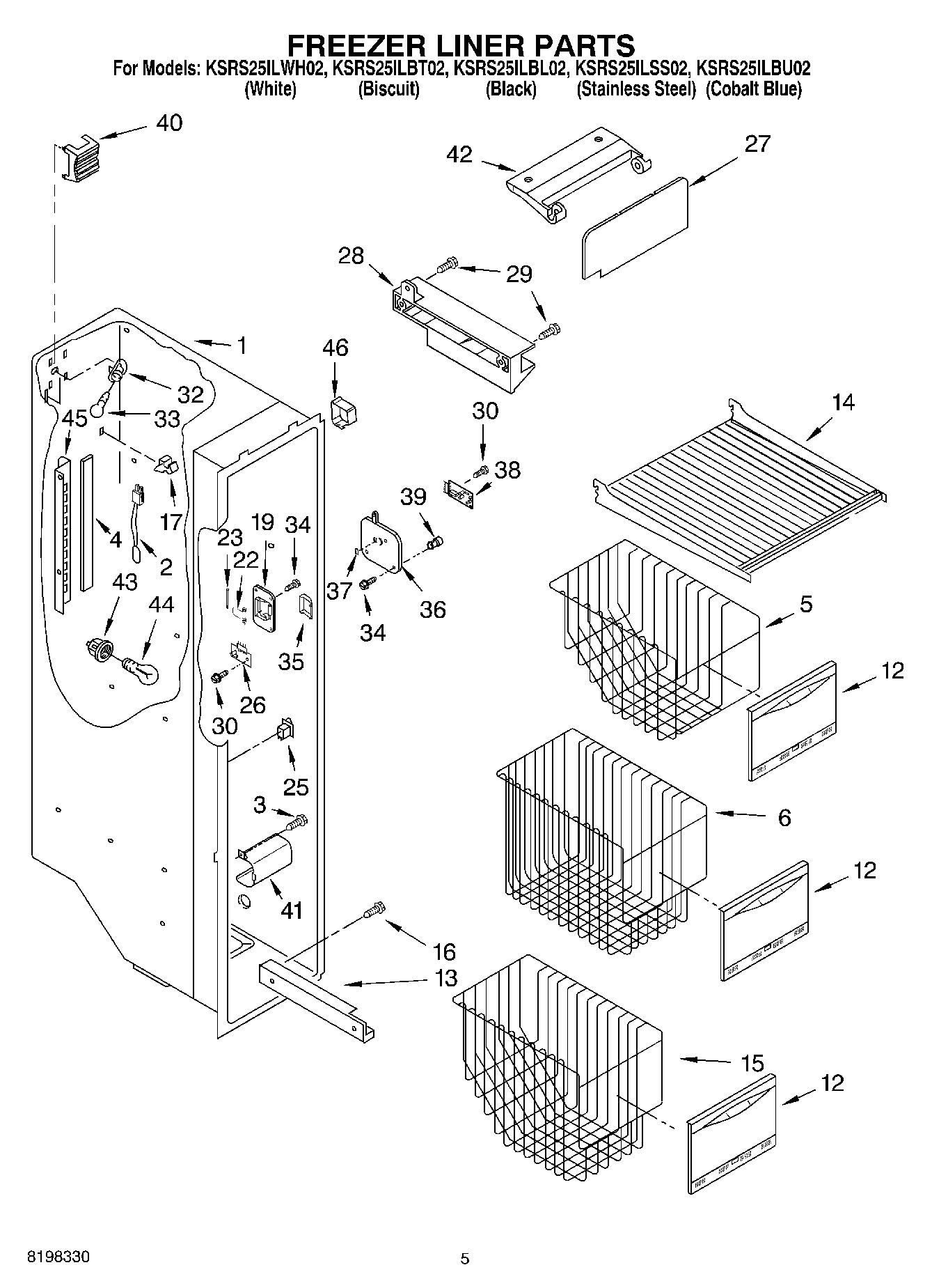 04 - FREEZER LINER PARTS