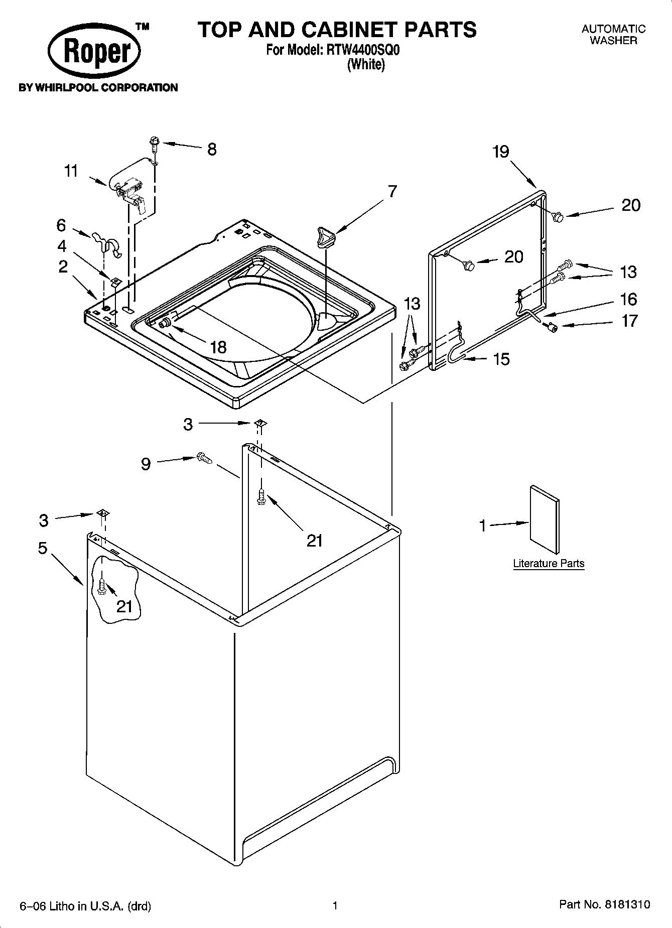 01 - TOP AND CABINET PARTS