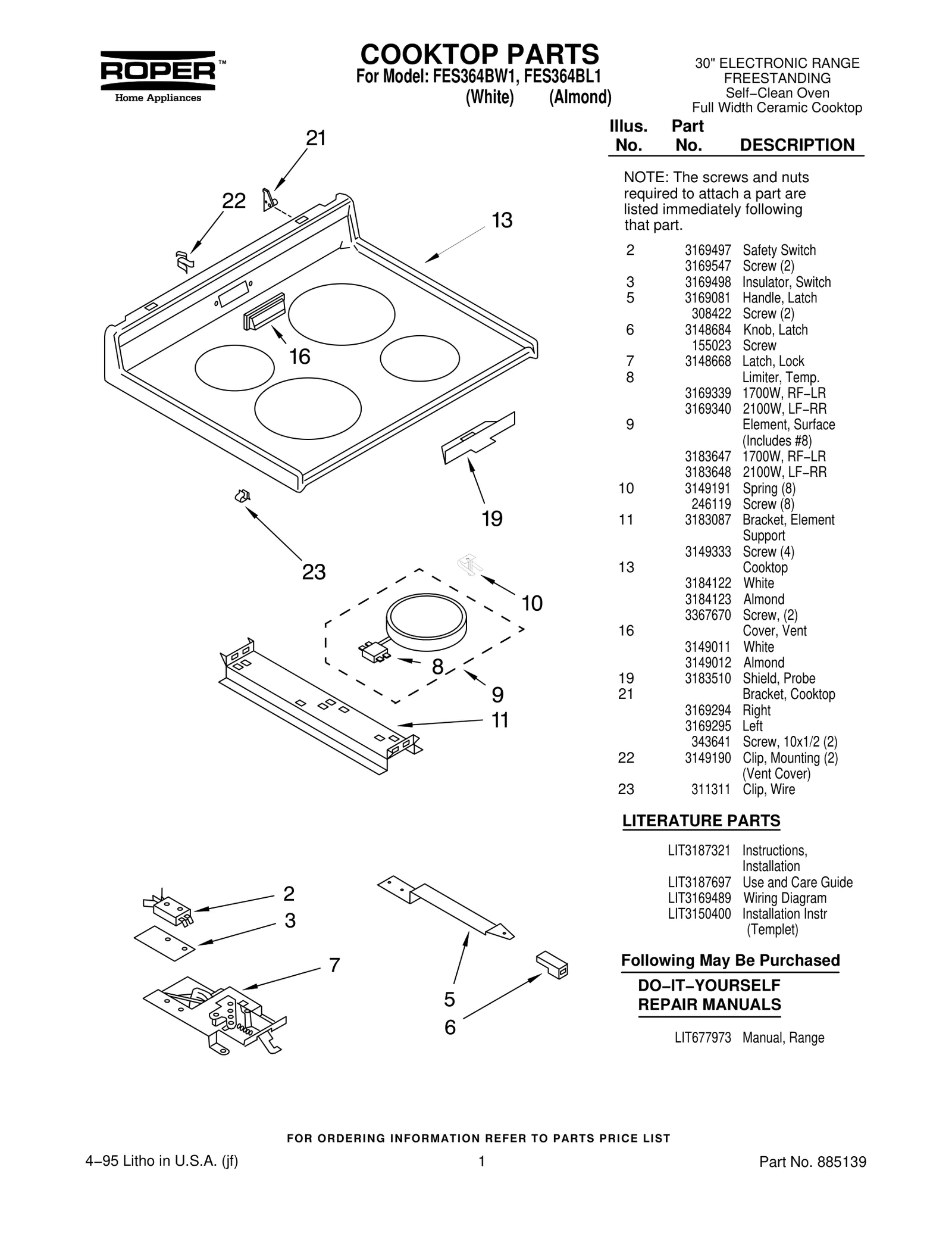 COOKTOP PARTS