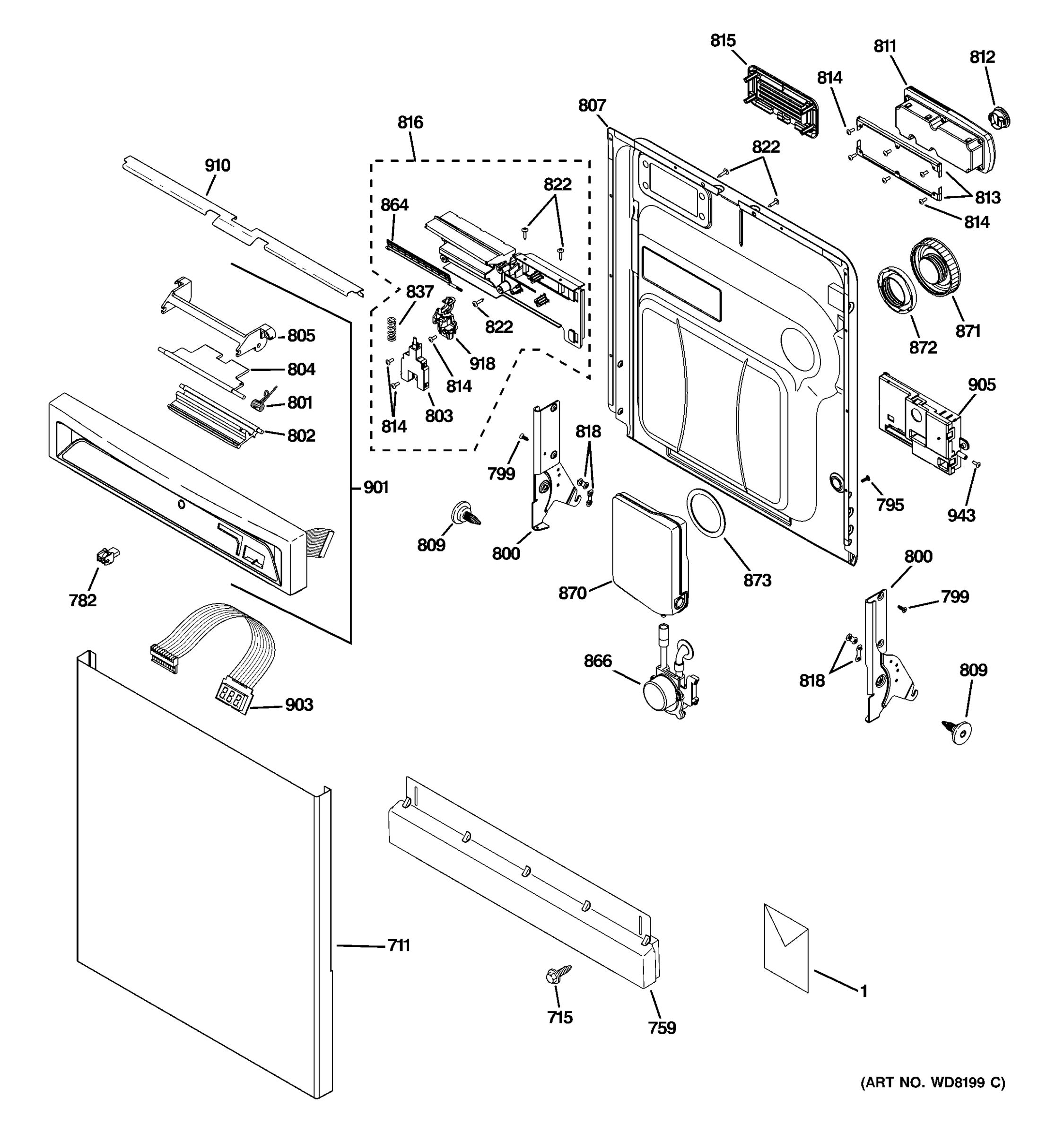 ESCUTCHEON & DOOR ASSEMBLY