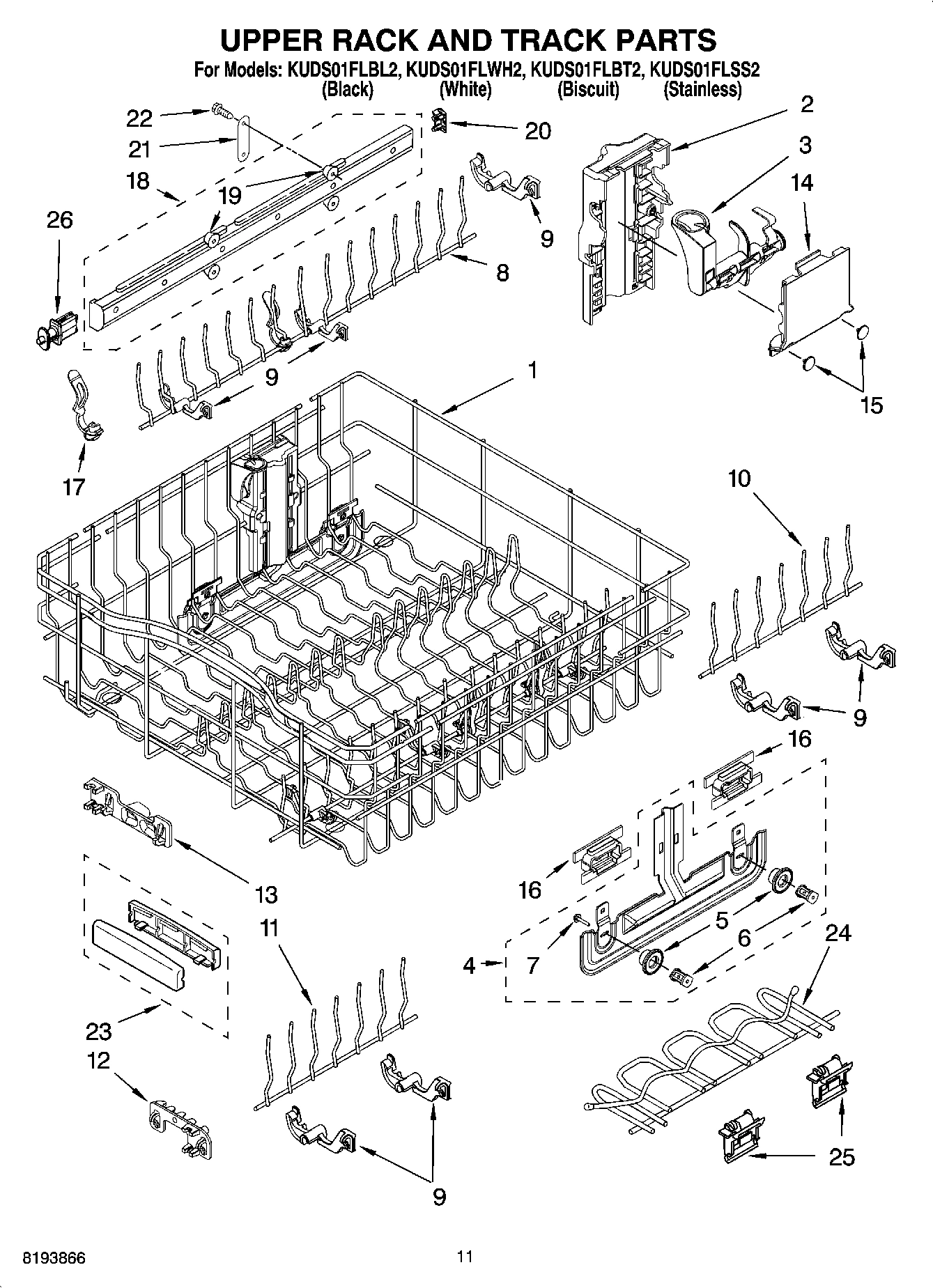 09 - UPPER RACK AND TRACK PARTS
