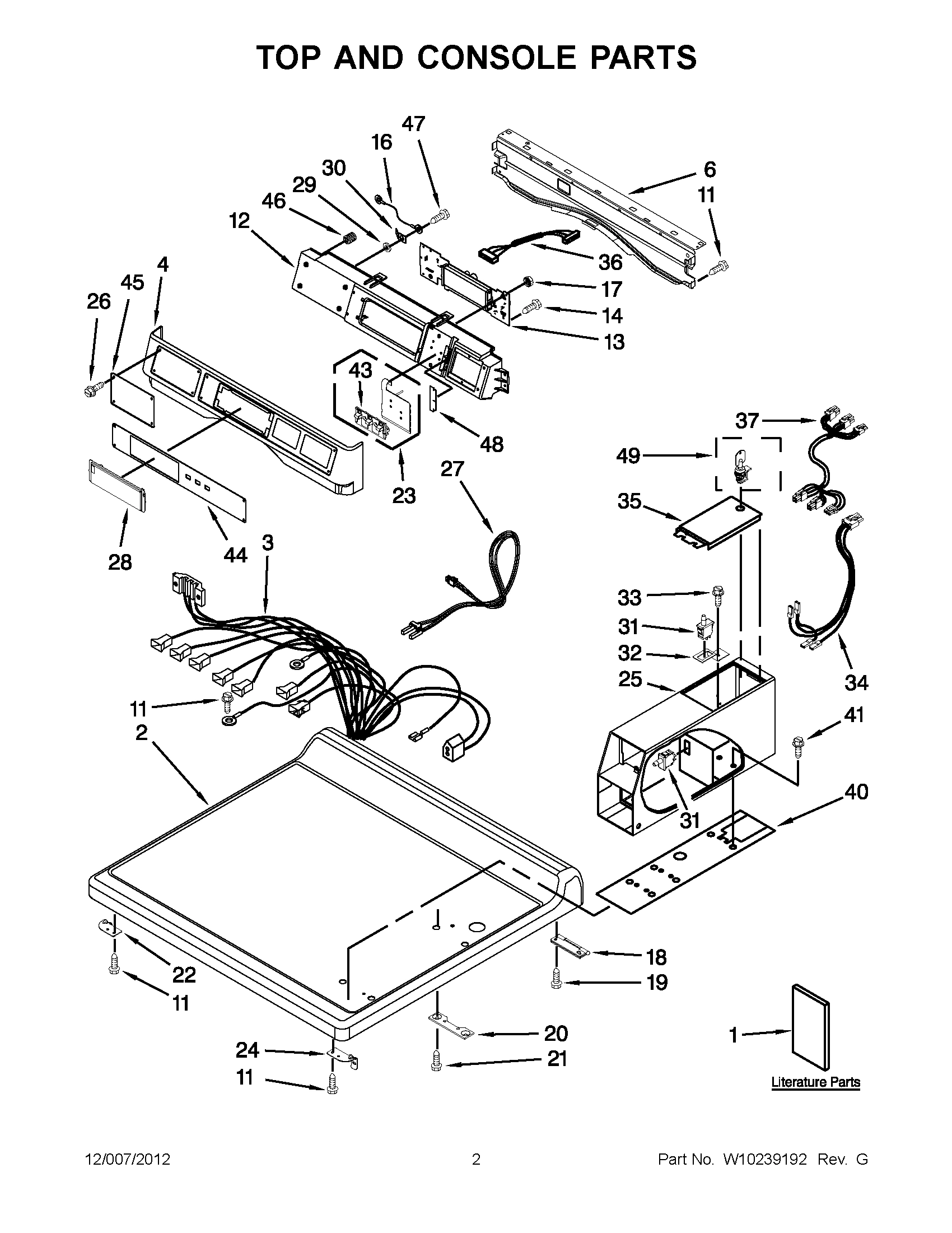 01 - TOP AND CONSOLE PARTS