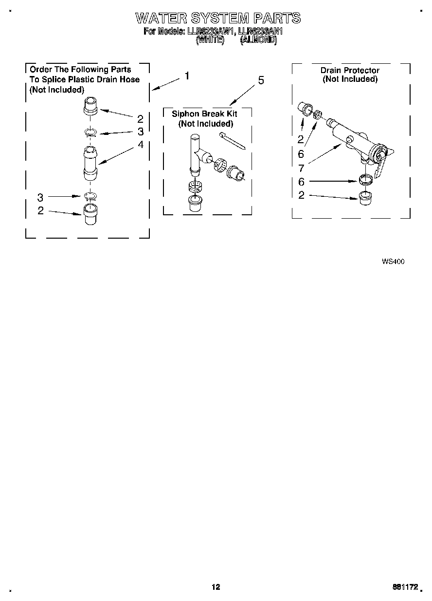 10 - WATER SYSTEM, LIT/OPTIONAL