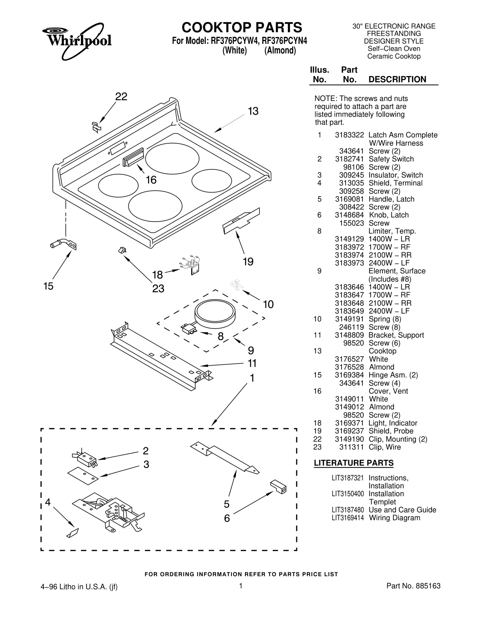 COOKTOP PARTS