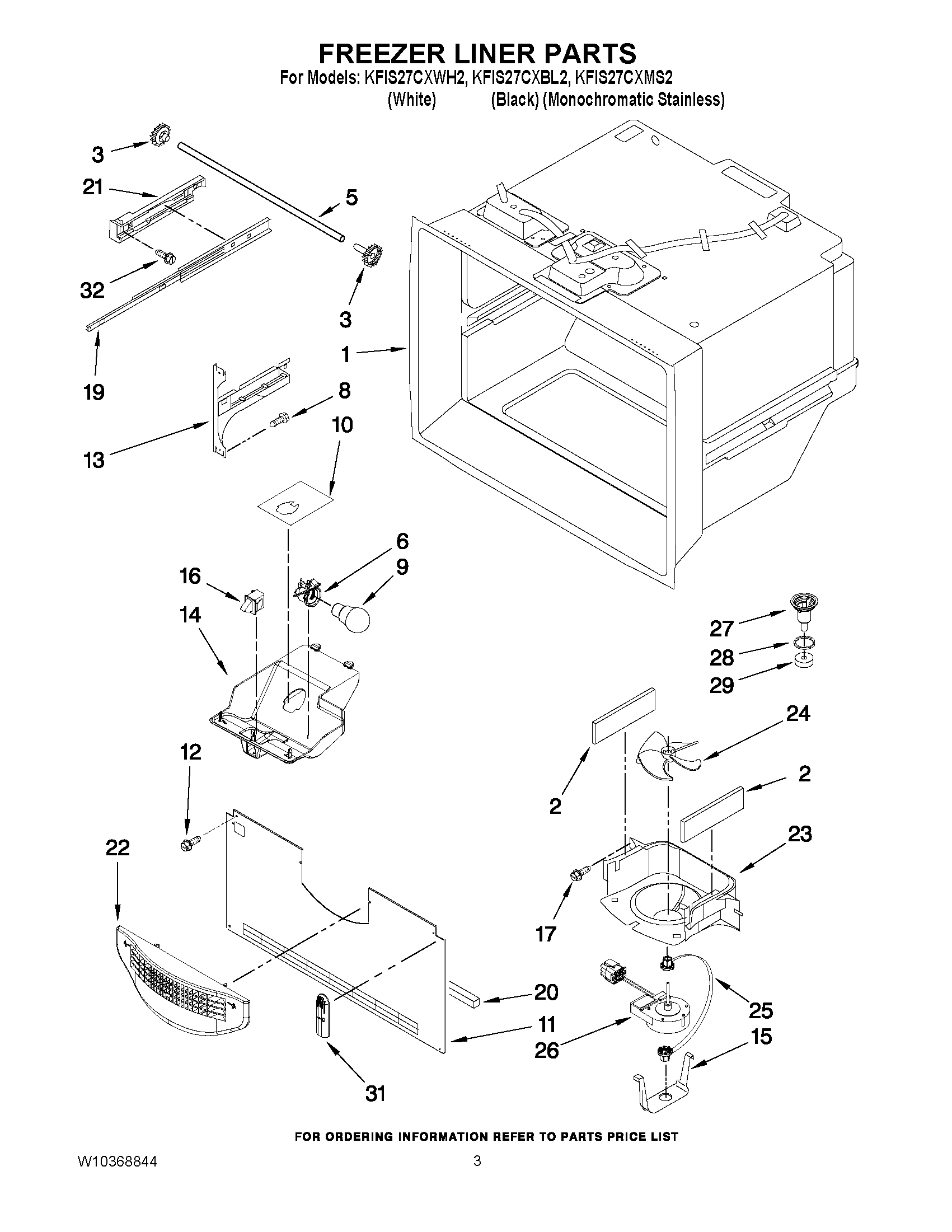 02 - FREEZER LINER PARTS