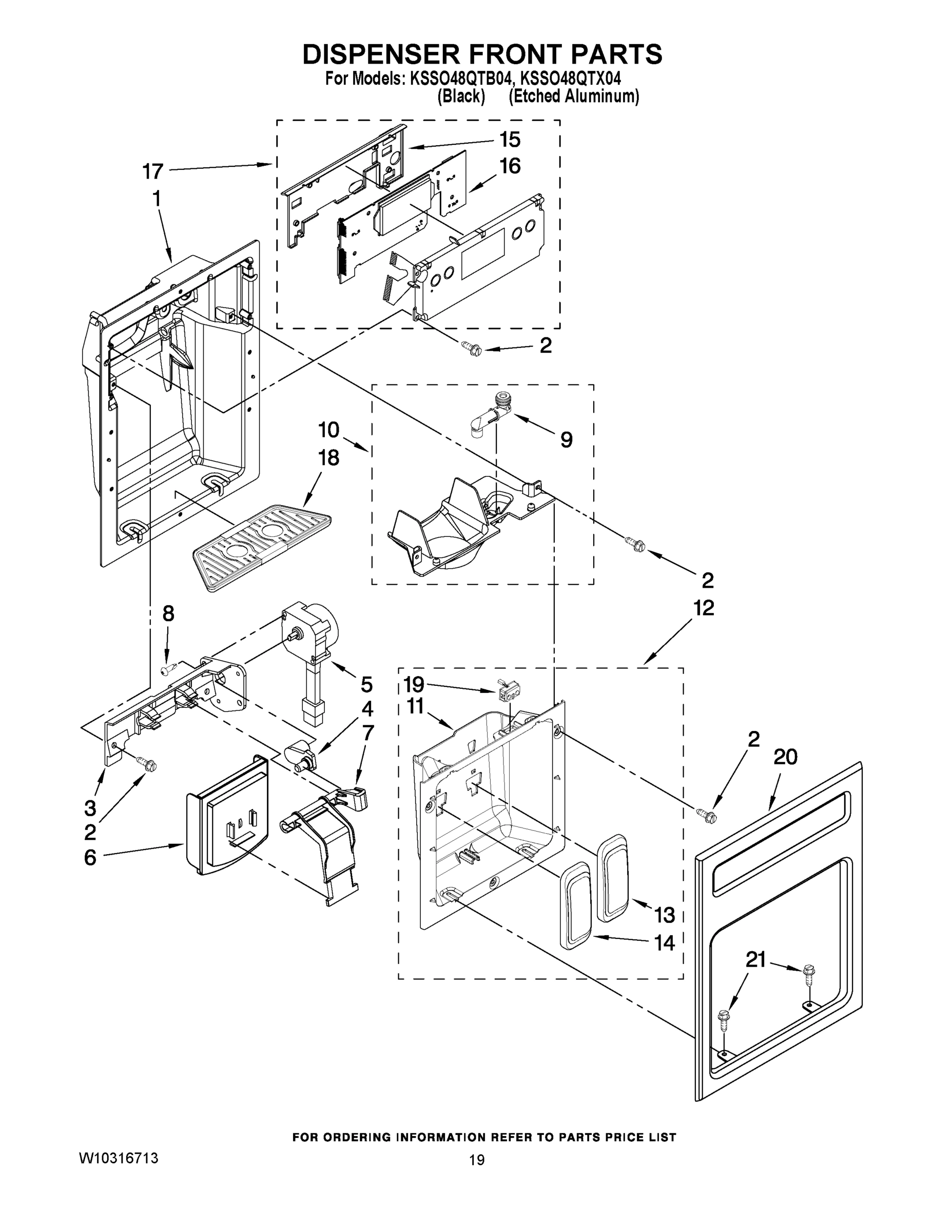 12 - DISPENSER FRONT PARTS