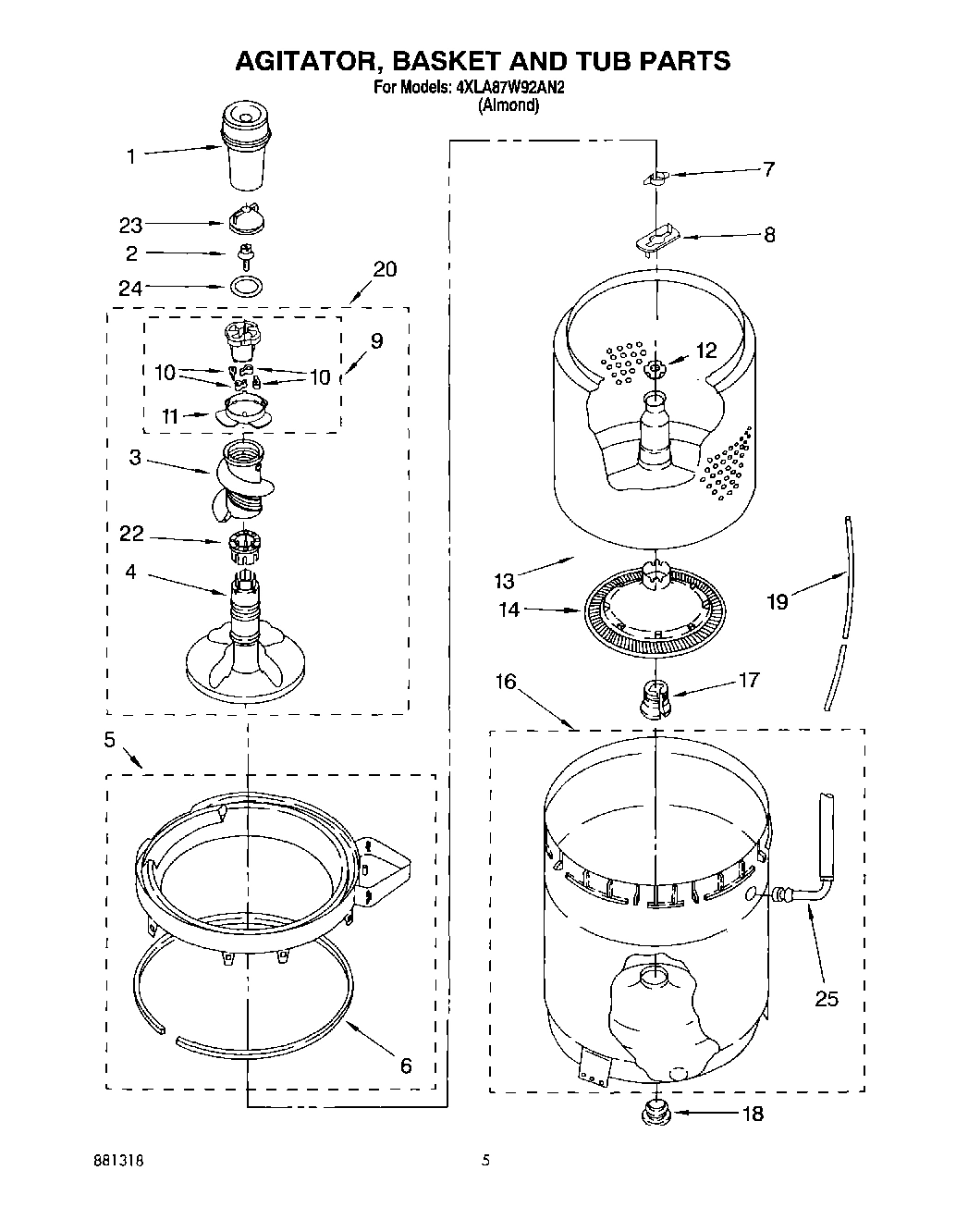03 - AGITATOR, BASKET AND TUB