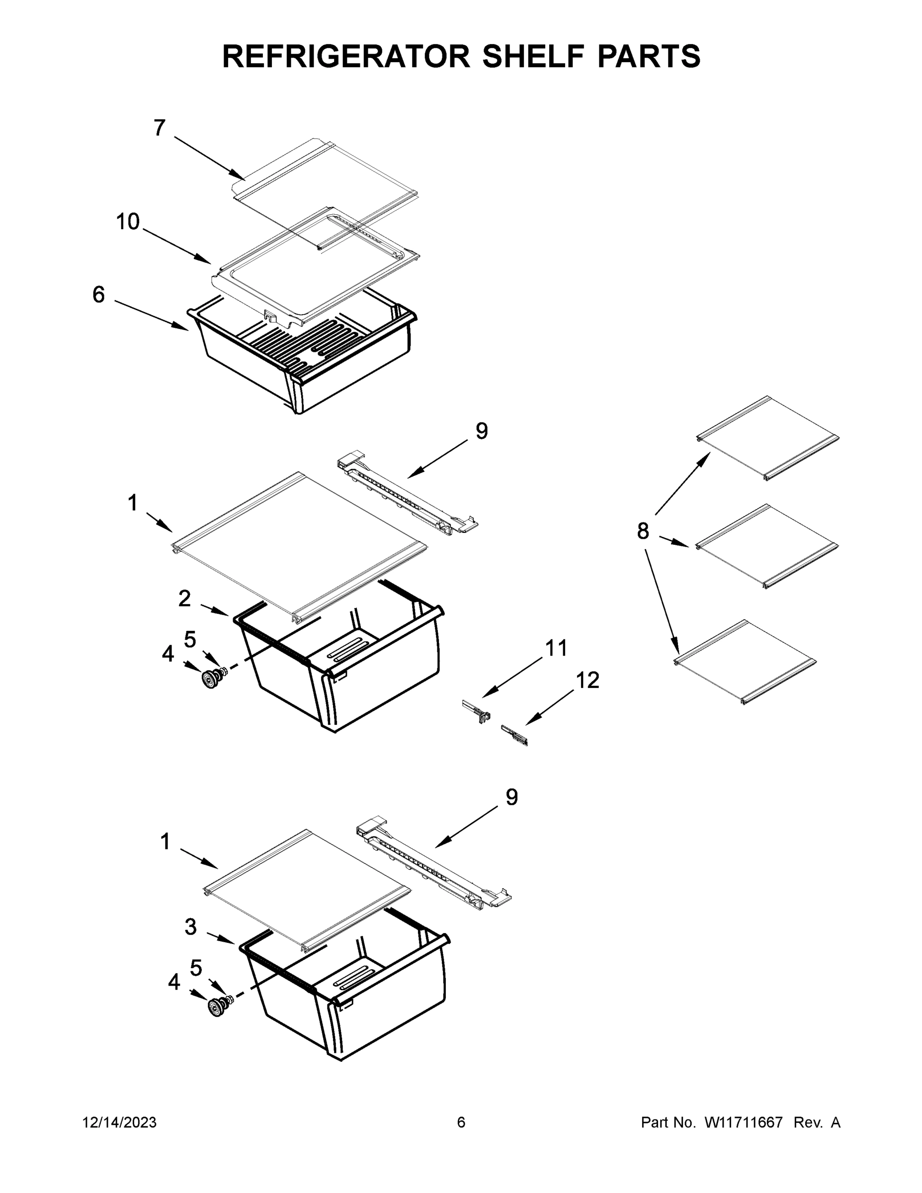 04 - REFRIGERATOR SHELF PARTS