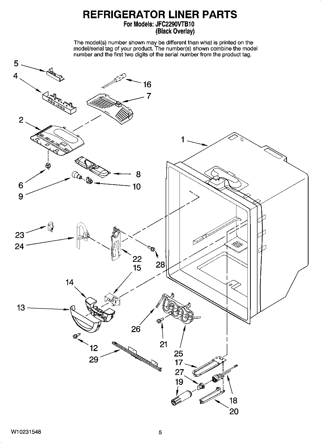 03 - REFRIGERATOR LINER PARTS