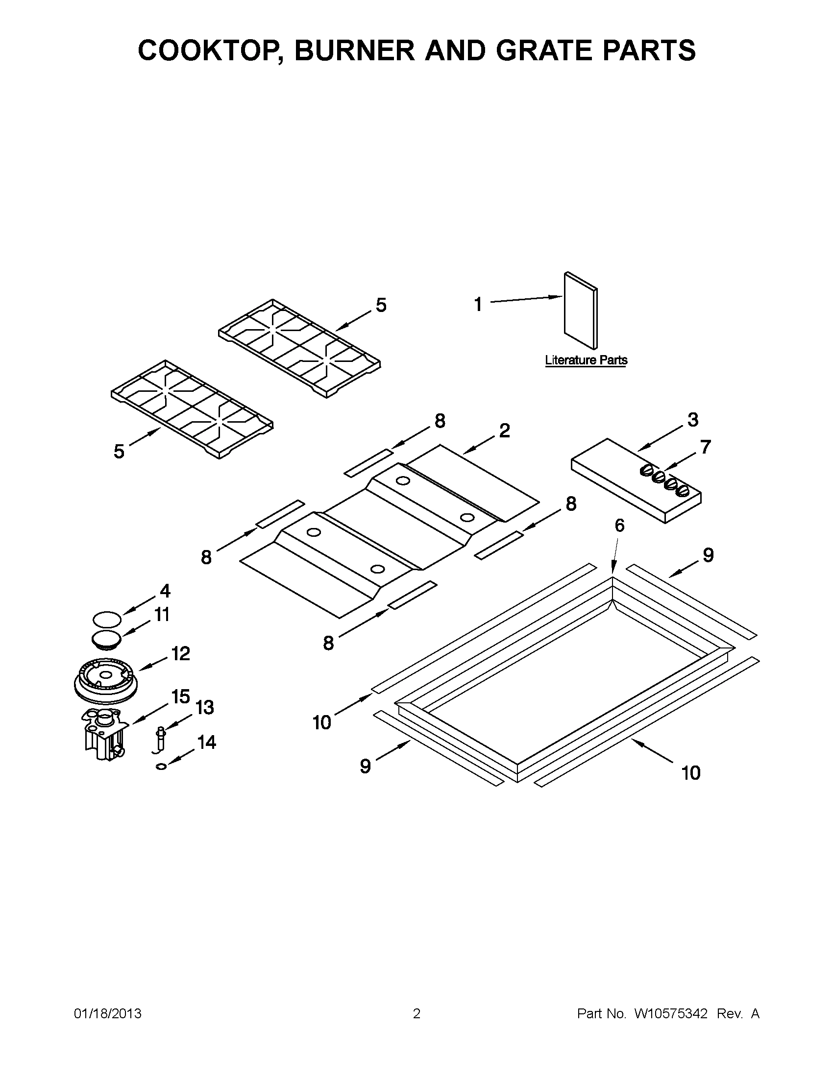 01 - COOKTOP, BURNER AND GRATE PARTS