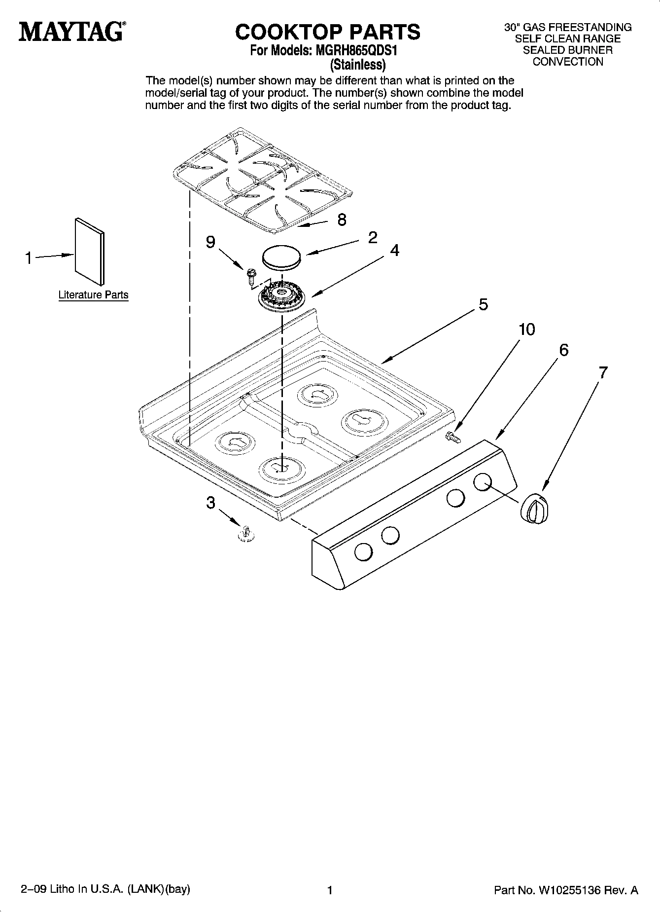 01 - COOKTOP PARTS