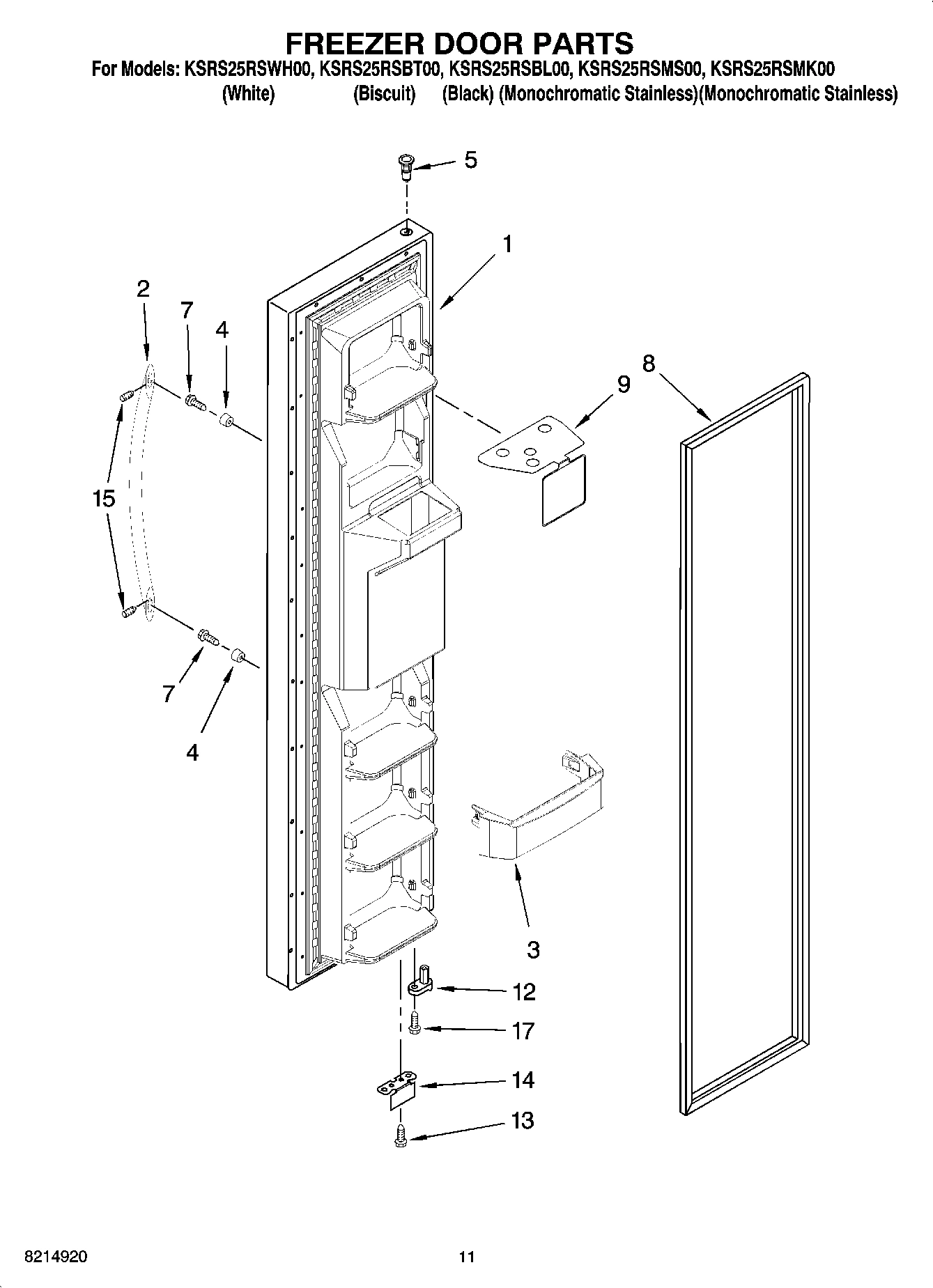07 - FREEZER DOOR PARTS