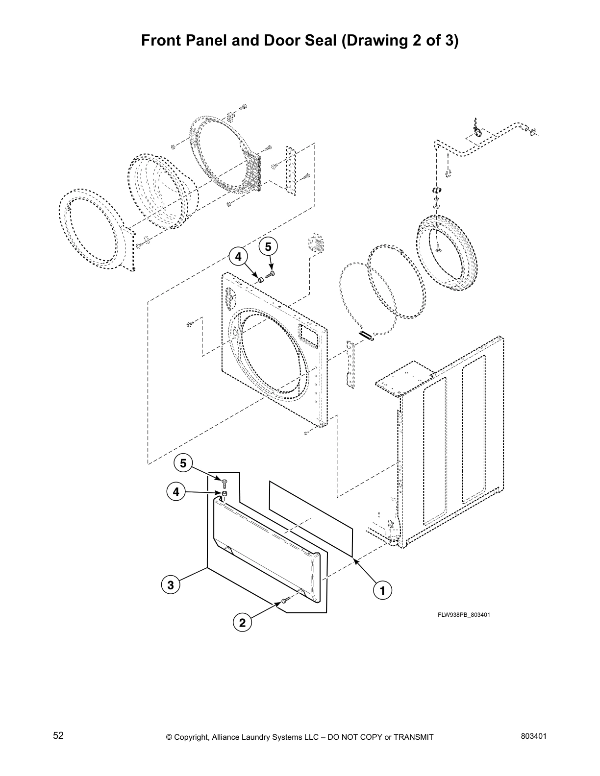 Front Panel and Door Seal (Drawing 2 of 3)