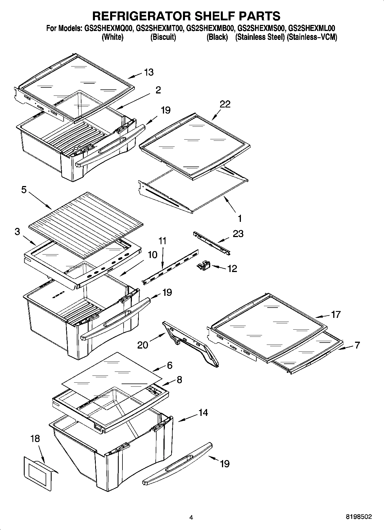 03 - REFRIGERATOR SHELF PARTS