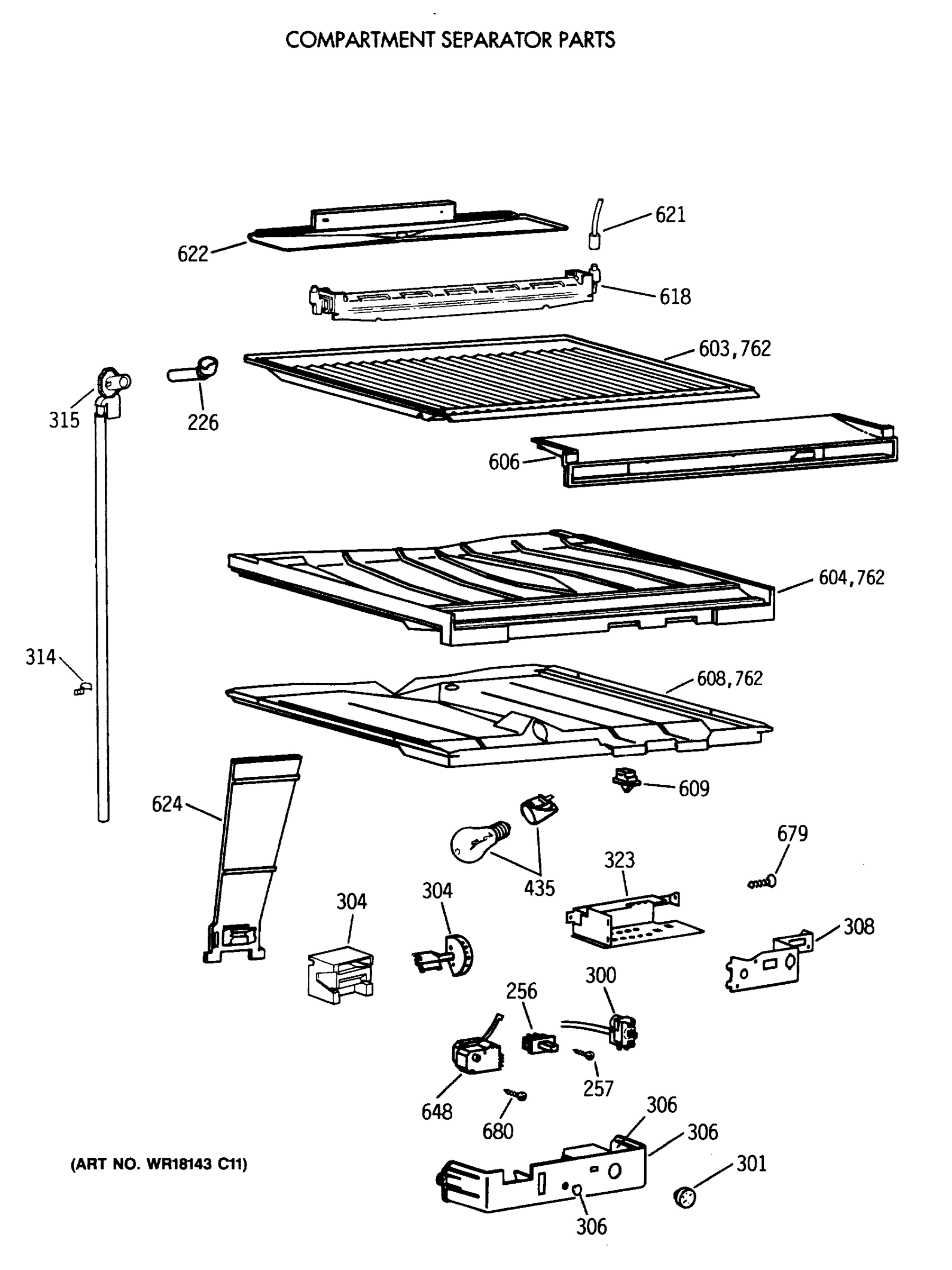 COMPARTMENT SEPARATOR PARTS
