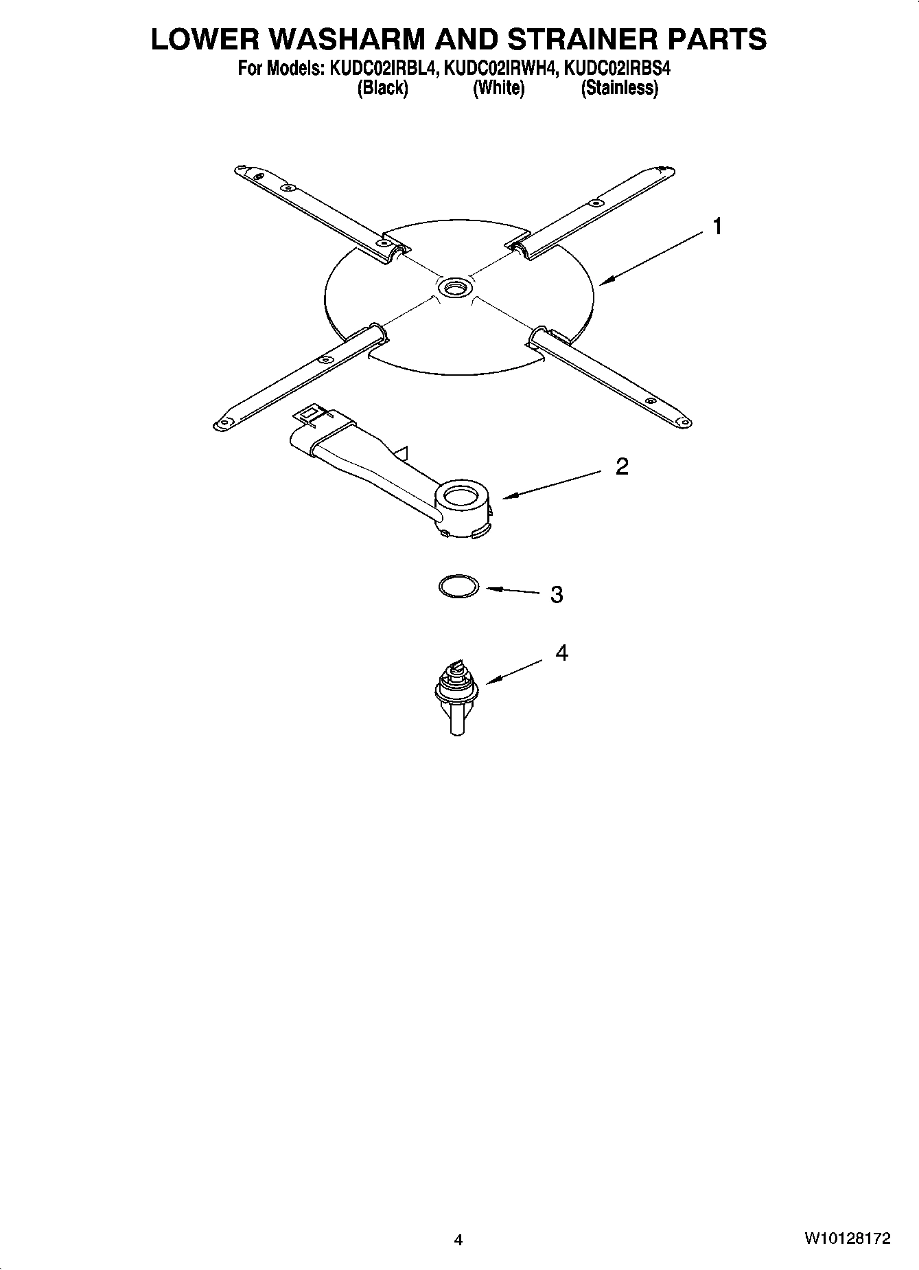 04 - LOWER WASHARM AND STRAINER PARTS