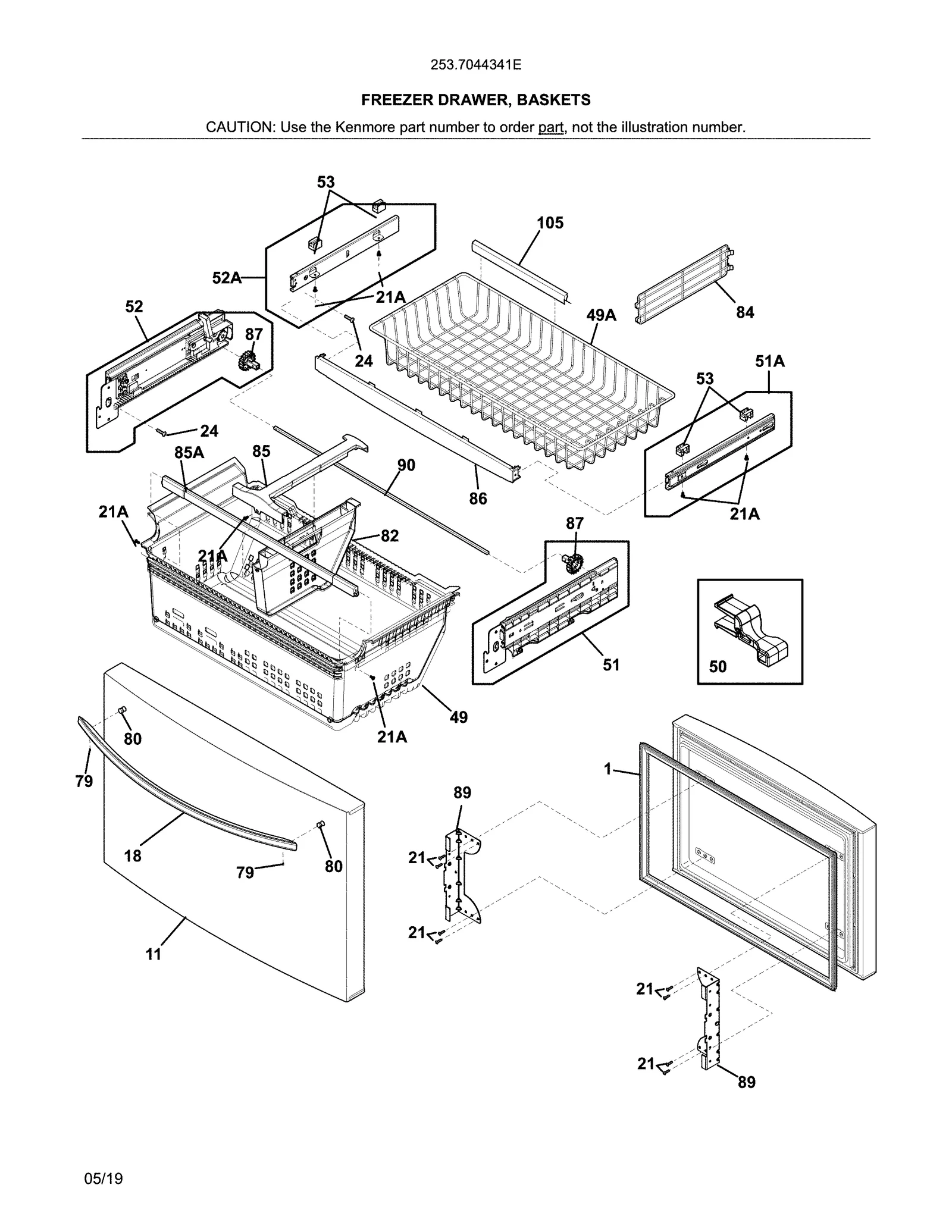 FREEZER DRAWER, BASKETS